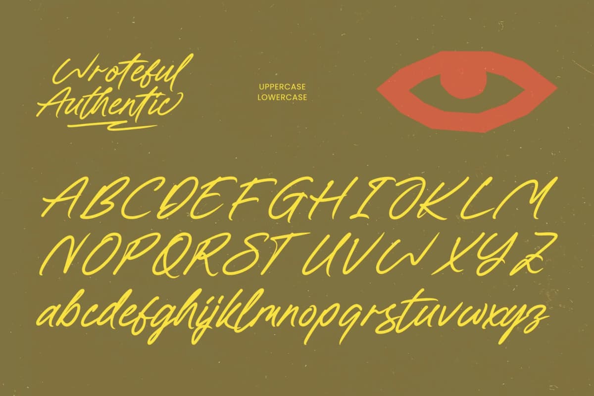 Wroteful Authentic - Aesthetic Handwritten Script font preview 9