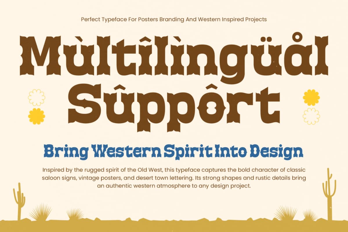 Brokense Cowboy - Western Slab Serif Display font preview 8