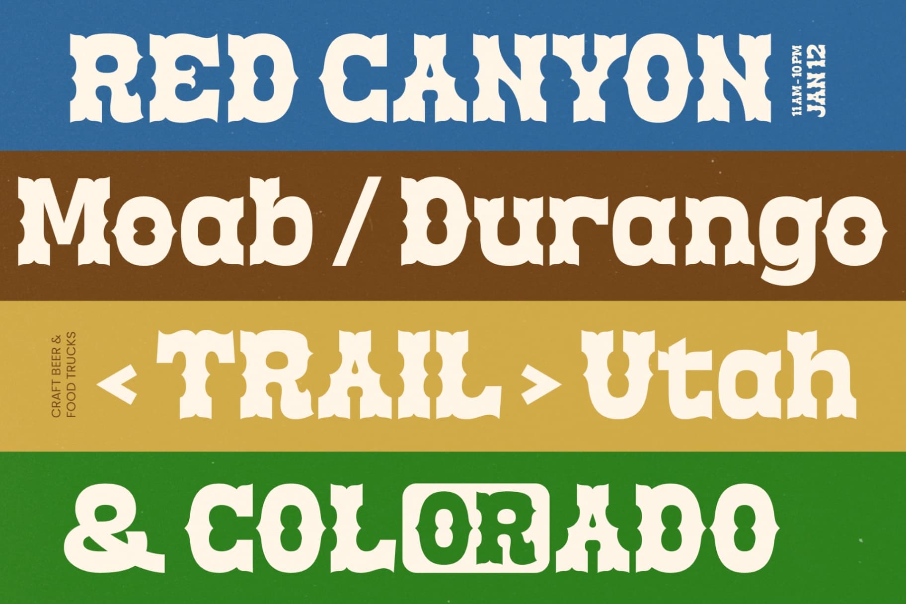 Preview 7 for Brokense Cowboy - Western Slab Serif Display