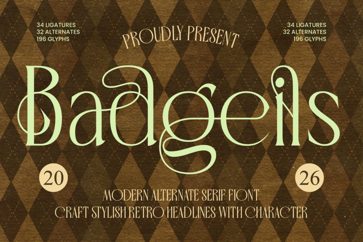 Badgeils - Modern Alternate Serif Font font preview