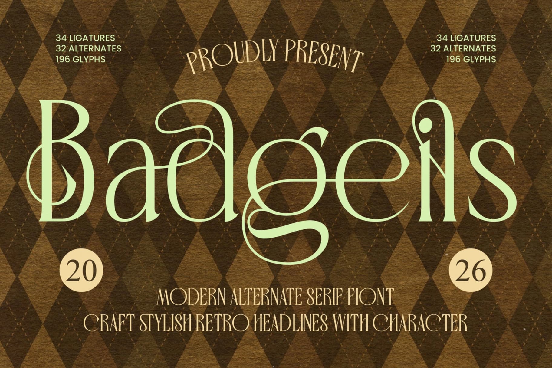 Preview of Badgeils - Modern Alternate Serif Font font