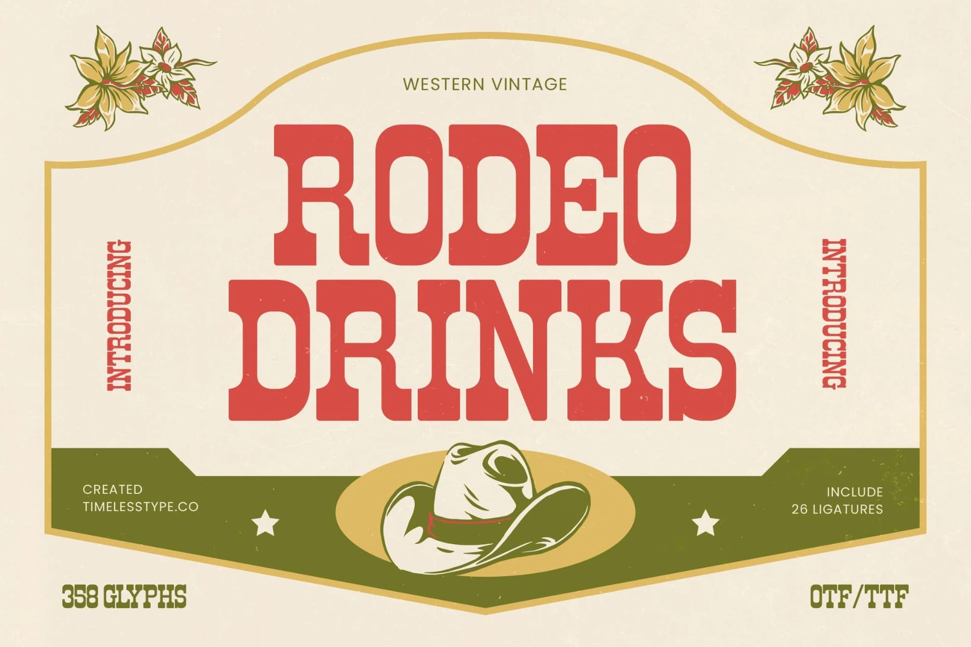 Preview of Rodeo Drinks - Western Vintage font