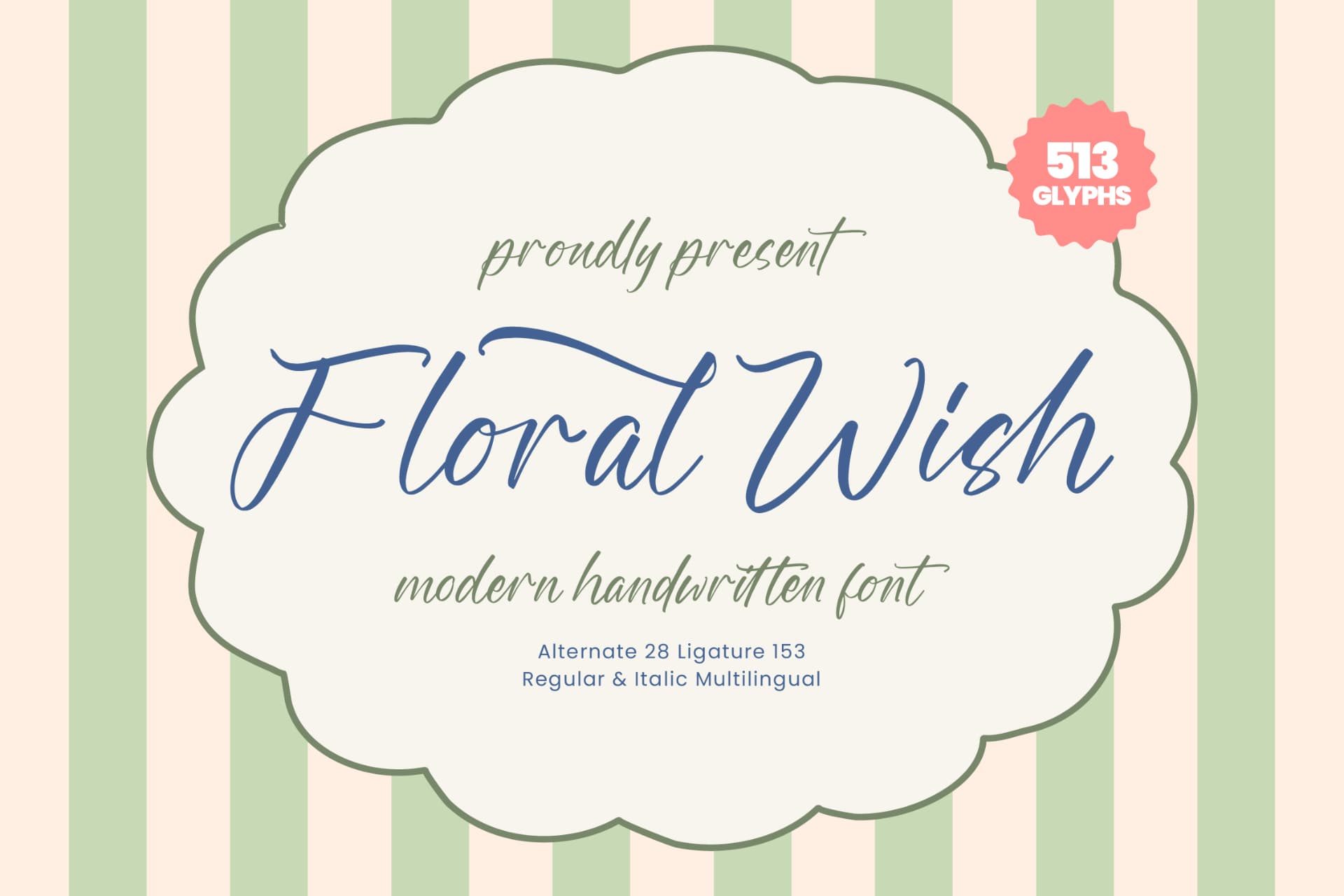 Preview of Floral Wish - Modern Handwritten Font font