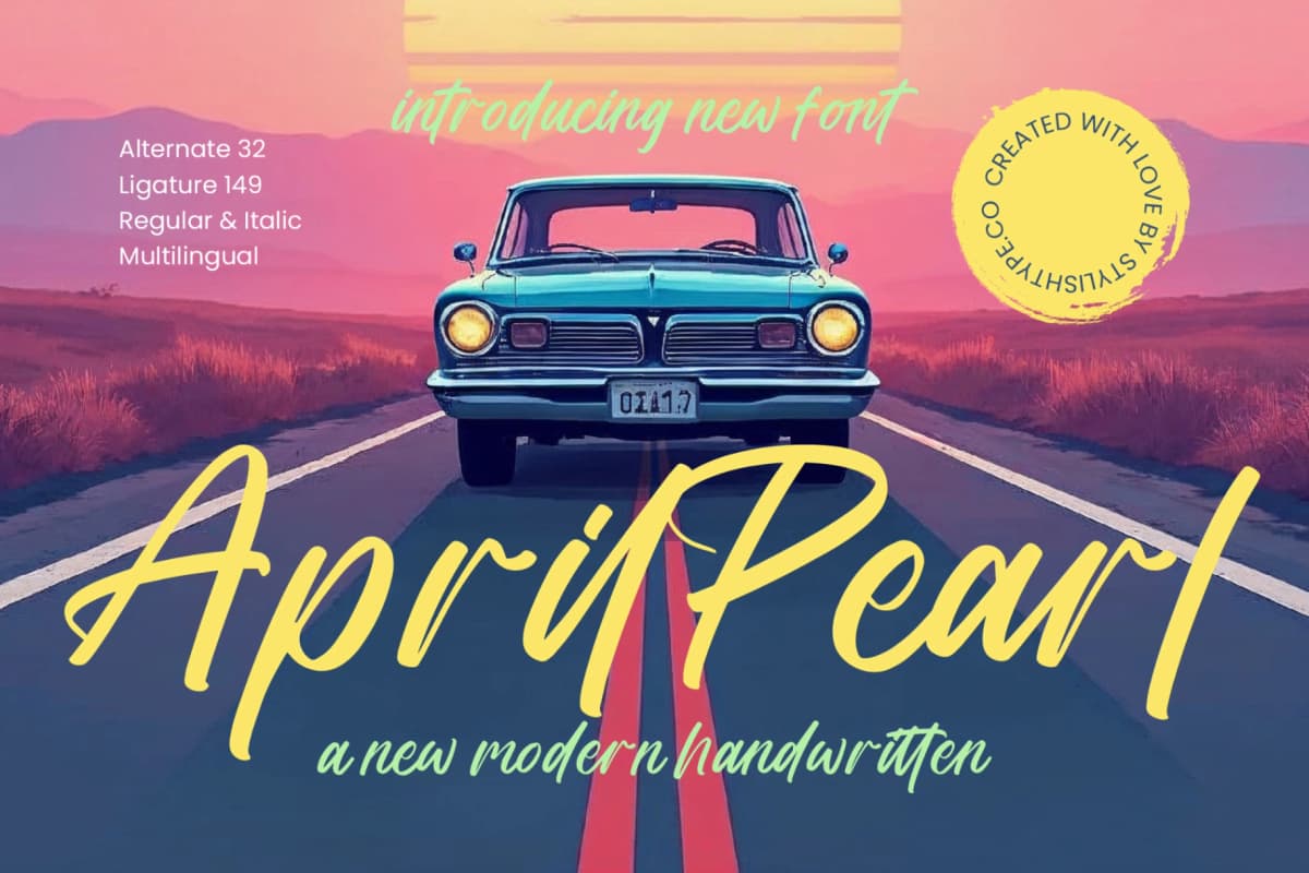 Preview of April Pearl - New Modern Handwritten font