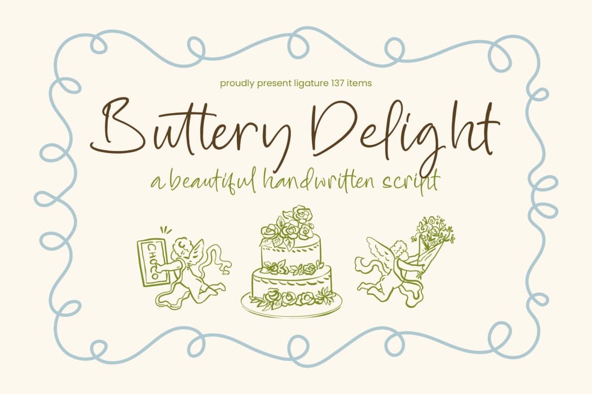 Preview of Buttery Delight - Beautiful Handwritten Script font