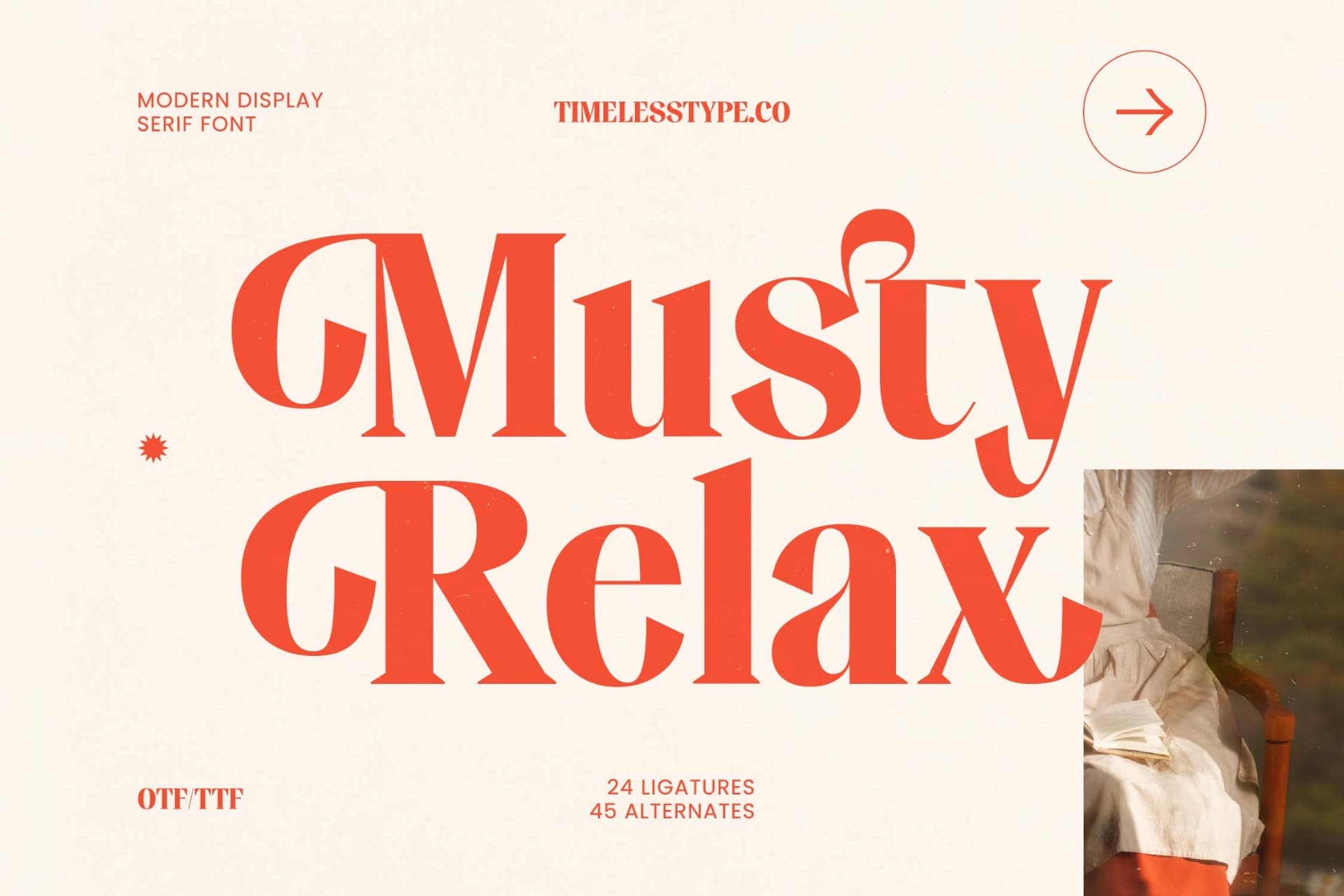Preview 1 for Musty Relax - Modern Display Serif Font