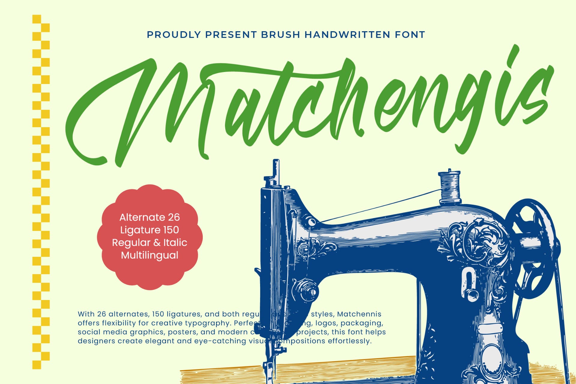 Preview of Matchengis - Brush Handwritten Font font