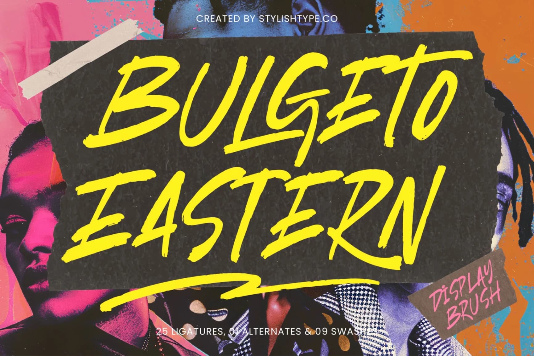 Preview of Bulgeto Eastern - Display Brush Font font