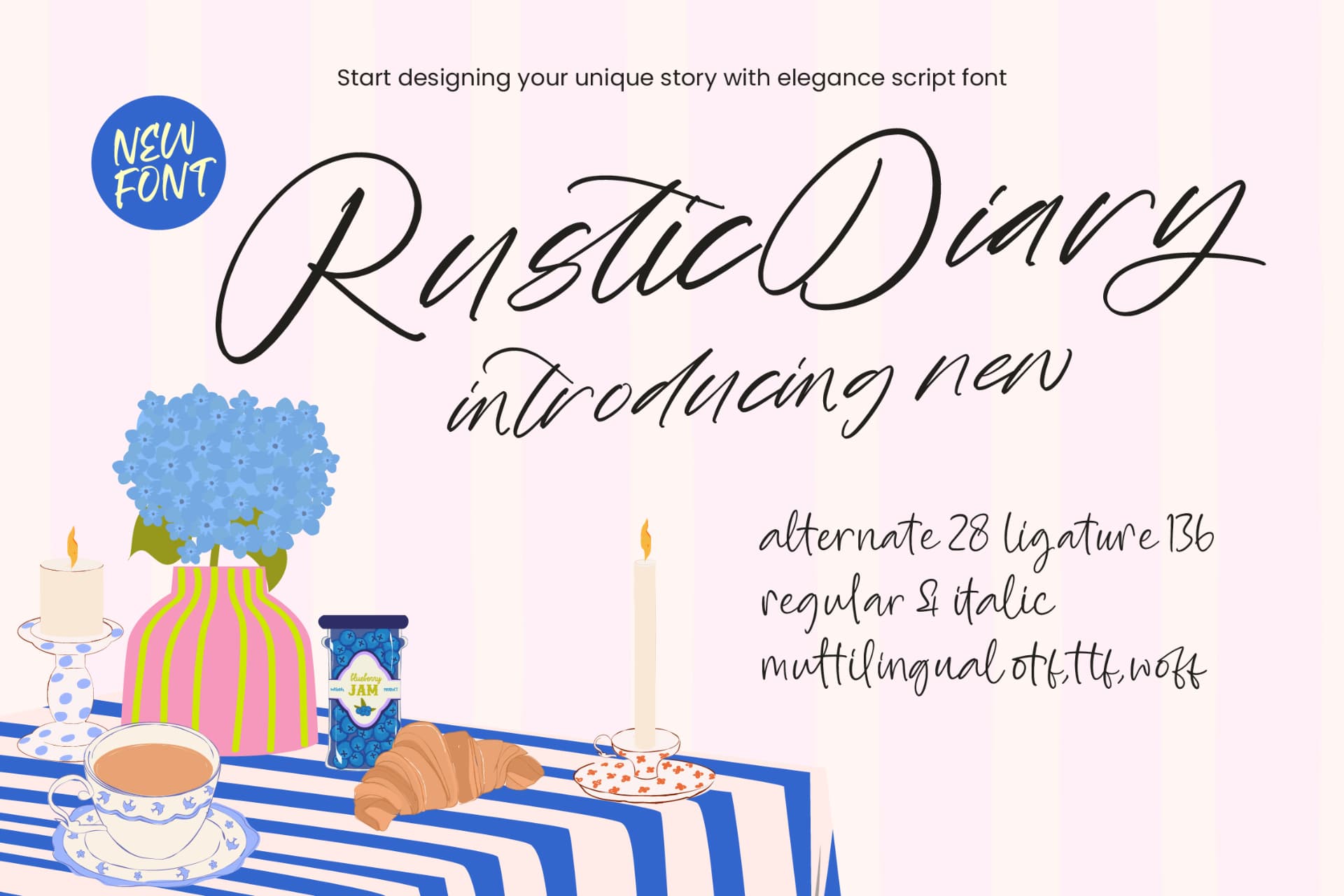 Preview 1 for Rustic Diary - Elegant Script Font