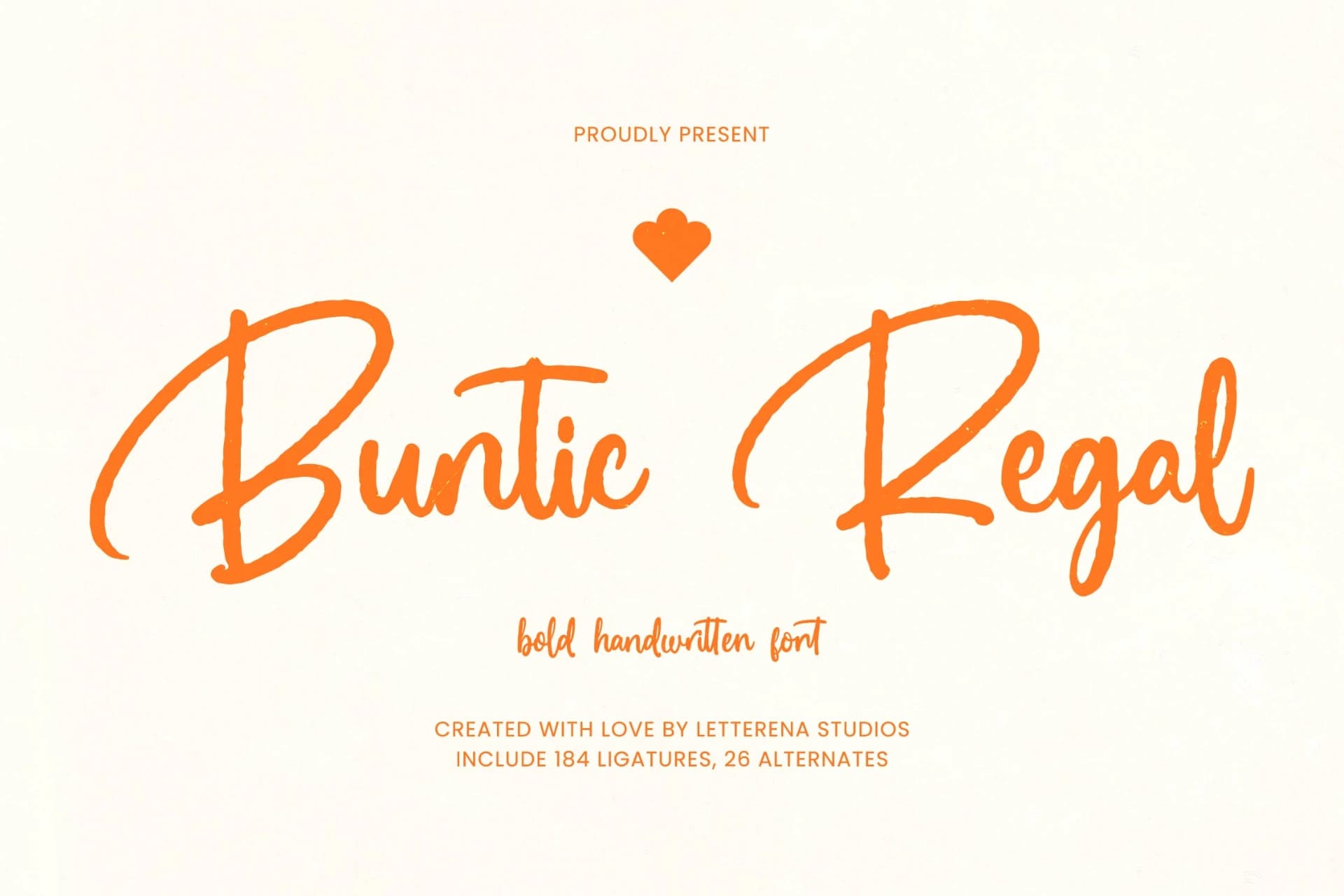 Preview of Buntic Regal - Bold Handwritten Font font