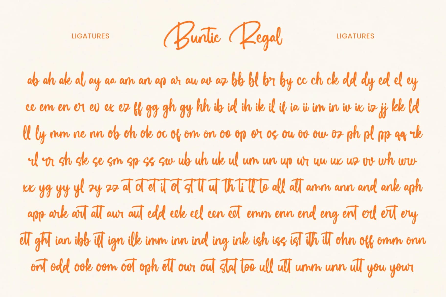 Preview 13 for Buntic Regal - Bold Handwritten Font