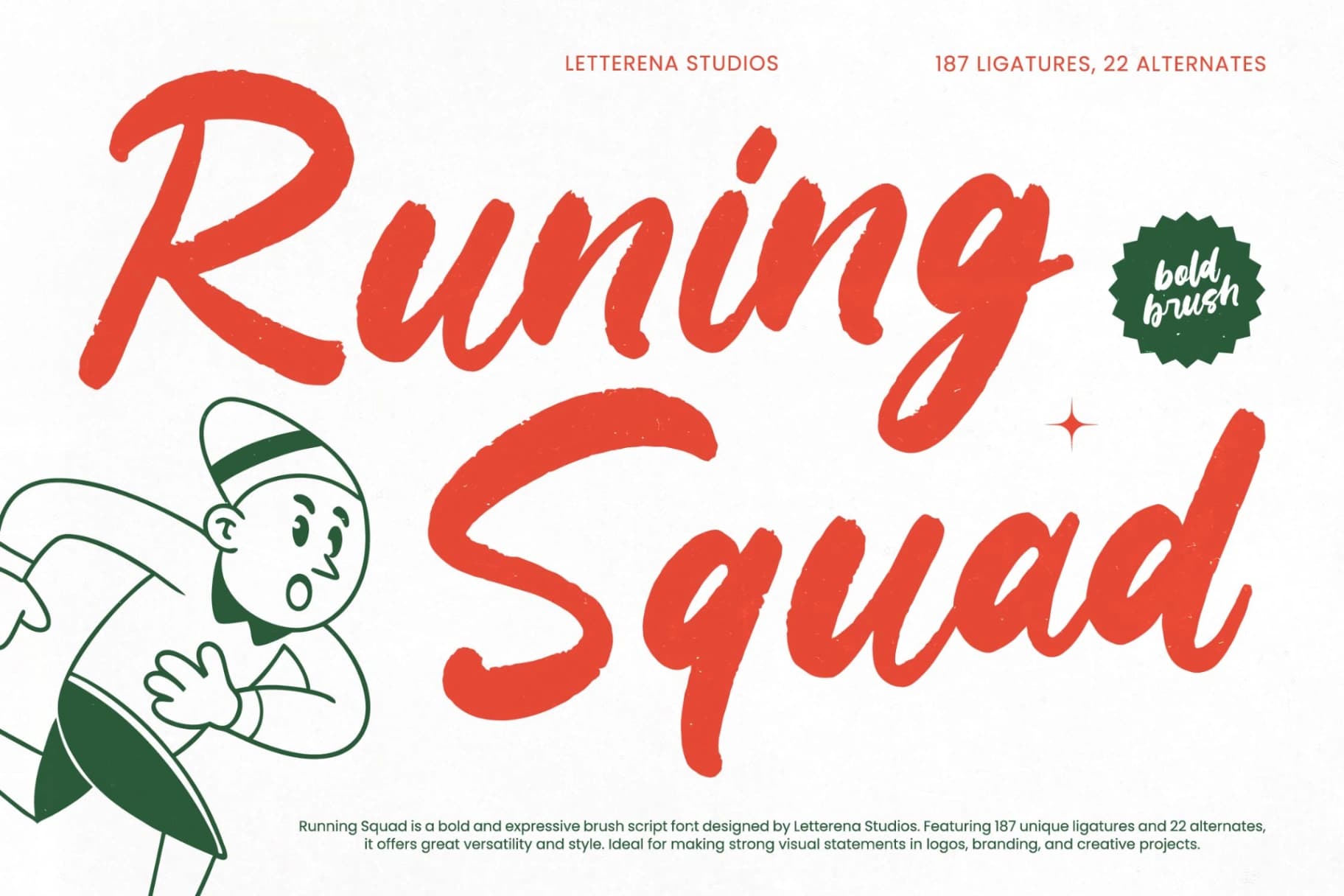 Preview of Runing Squad - Bold Brush Script font
