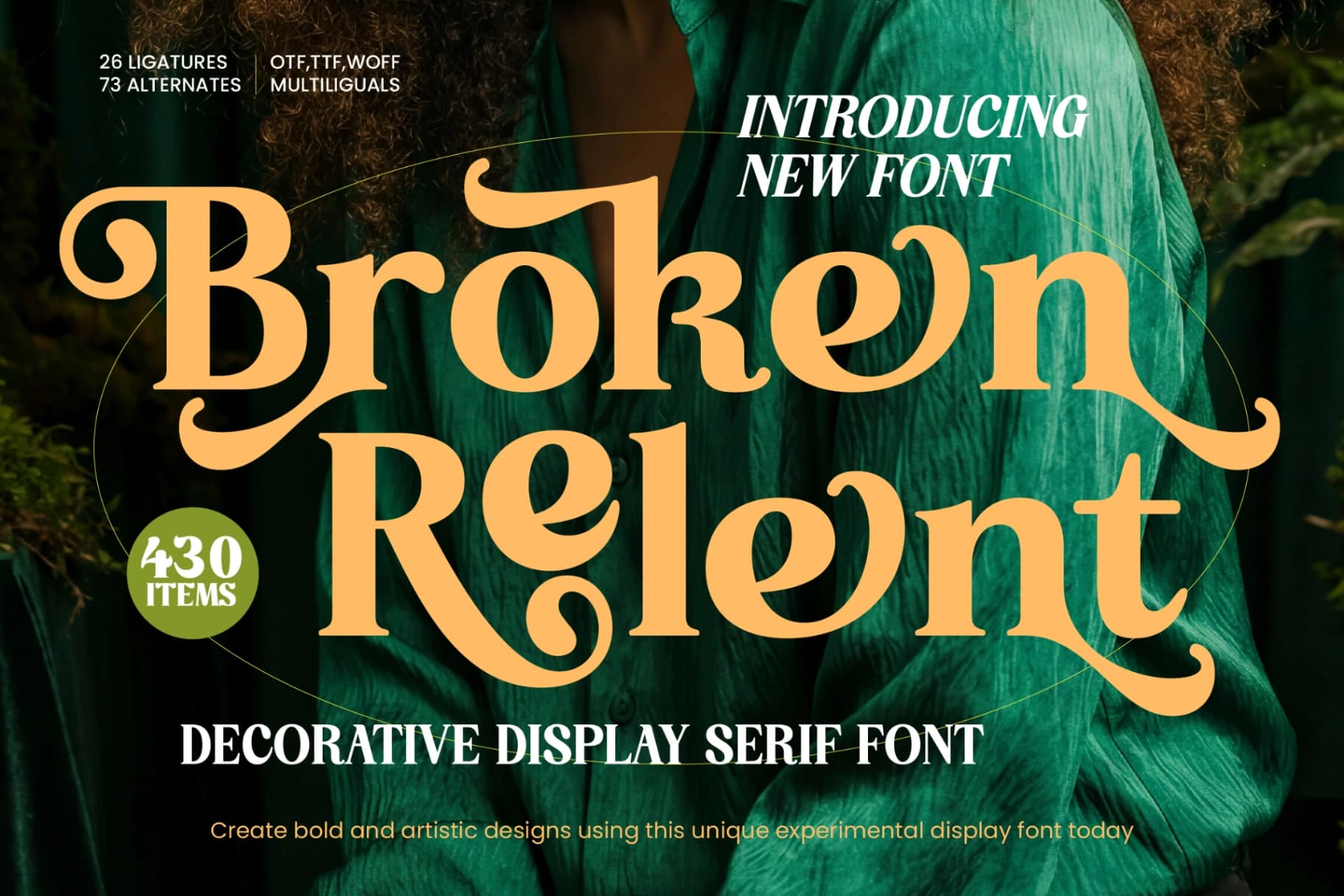 Preview 1 for Broken Relent - Decorative Display Serif Font