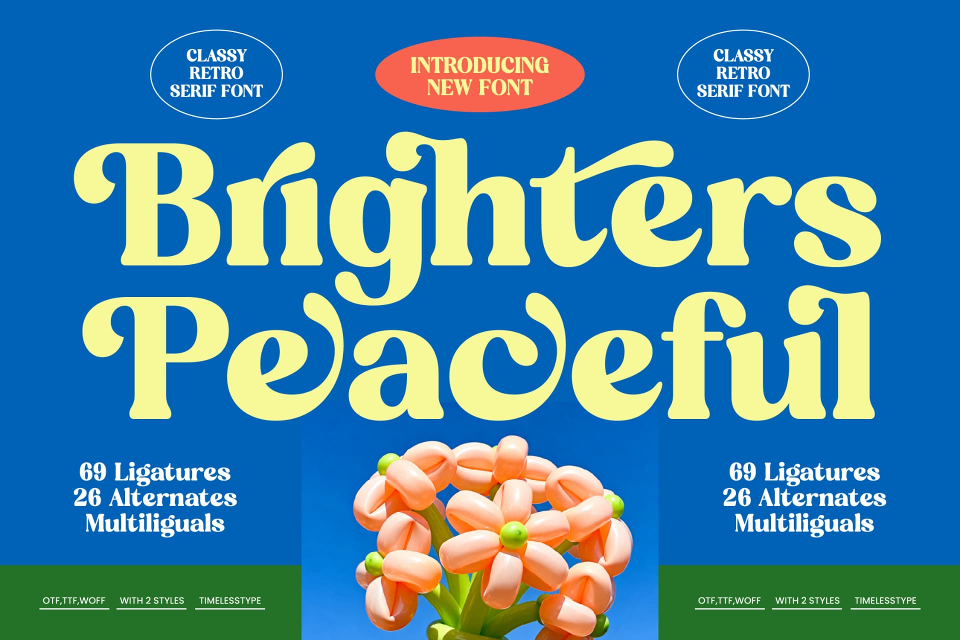 Preview 1 for Brighters Peaceful - Classy Retro Serif Font