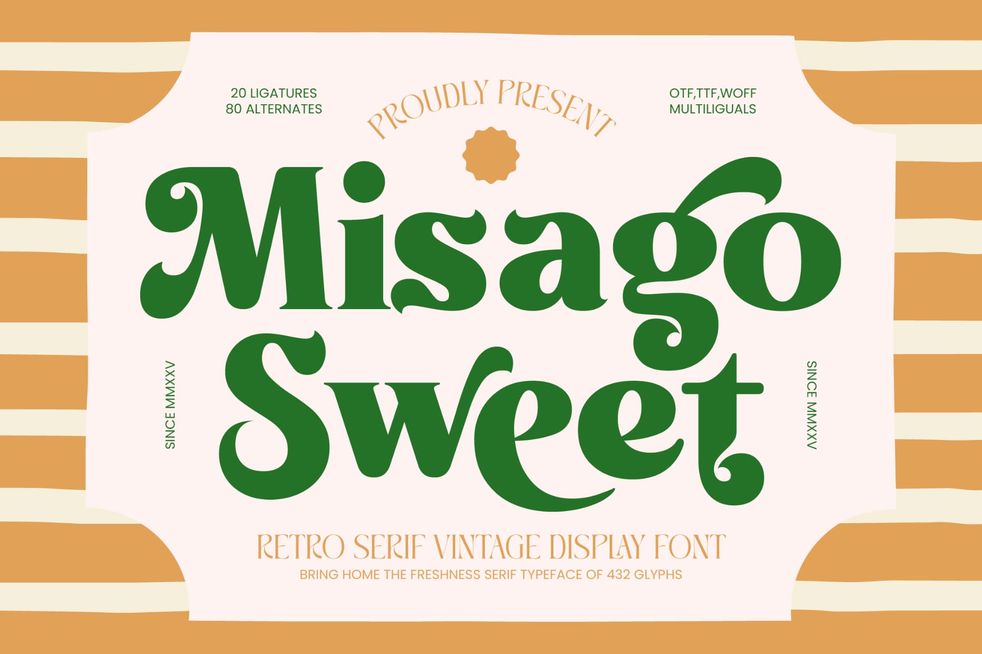 Preview 1 for Misago Sweet - Retro Serif Vintage Display Font