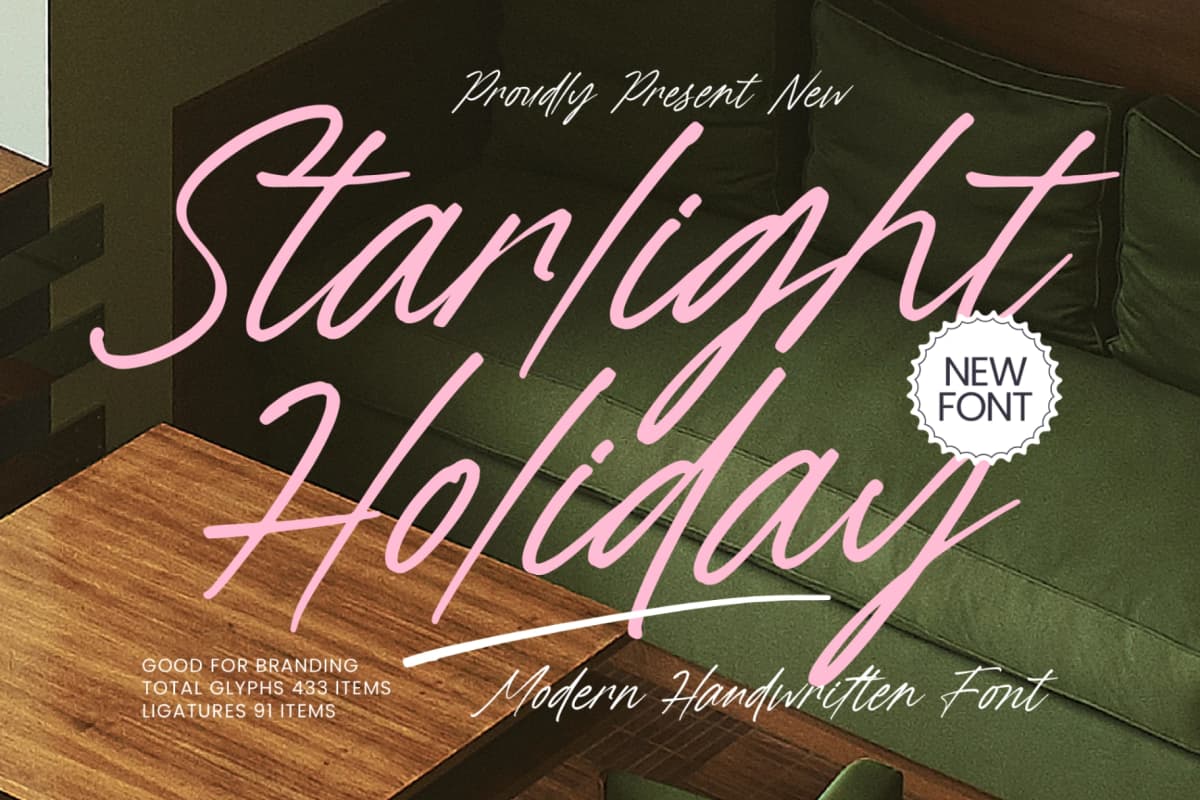 Preview of Starlight Holiday - Modern Handwritten Font font