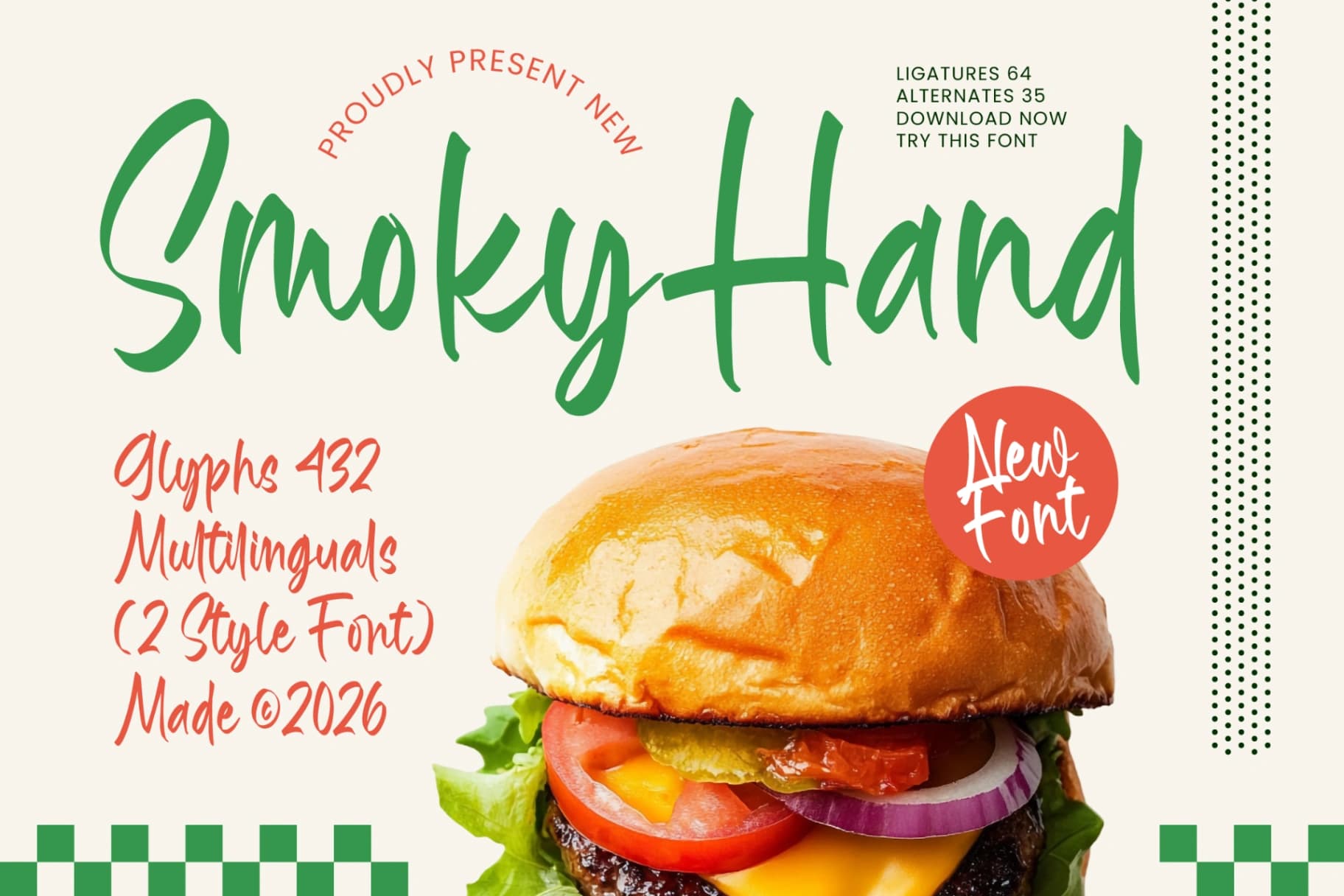 Preview of Smoky Hand – Stylish Handwritten Font font