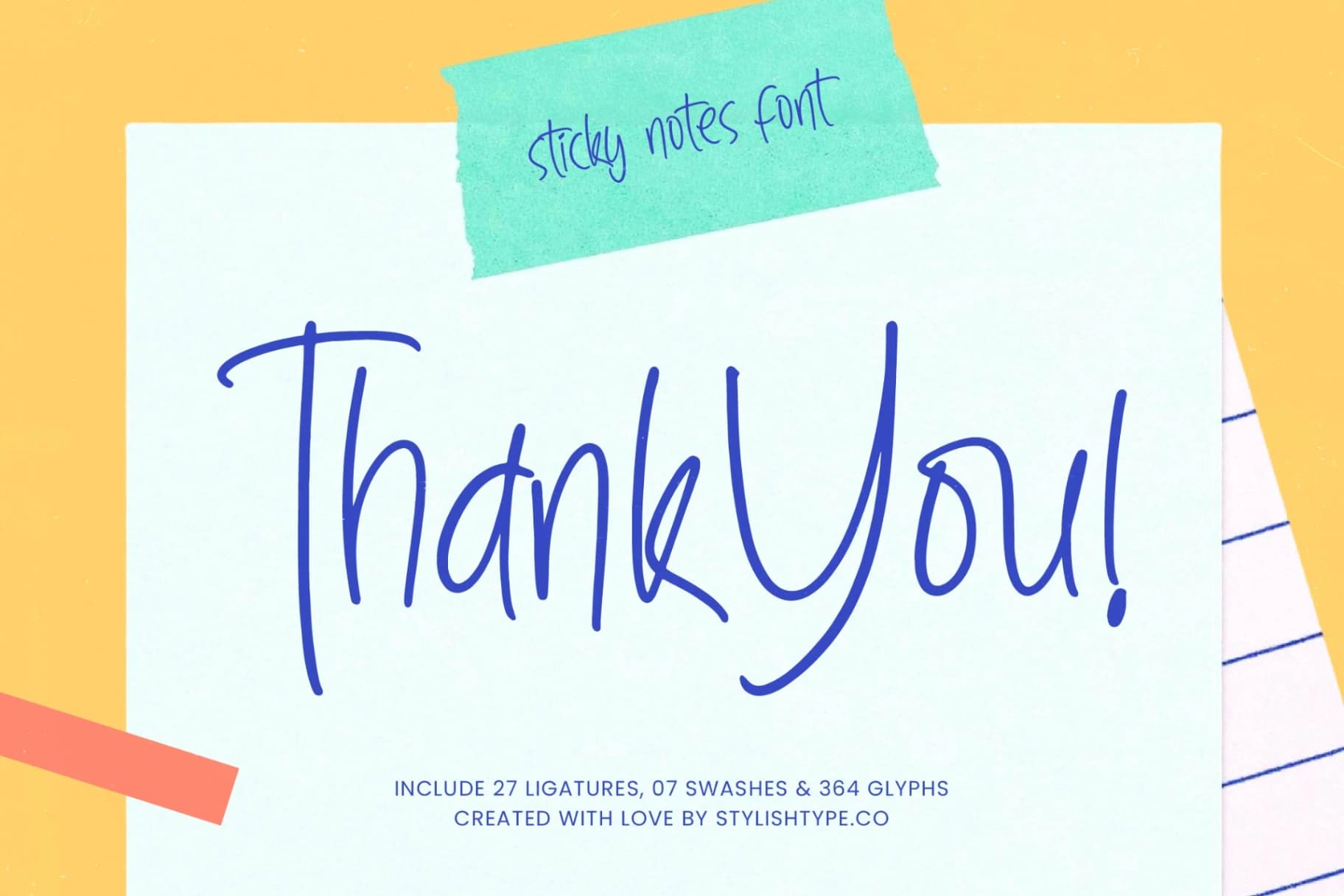 Preview 20 for Sanknotes - Sticky Notes Font