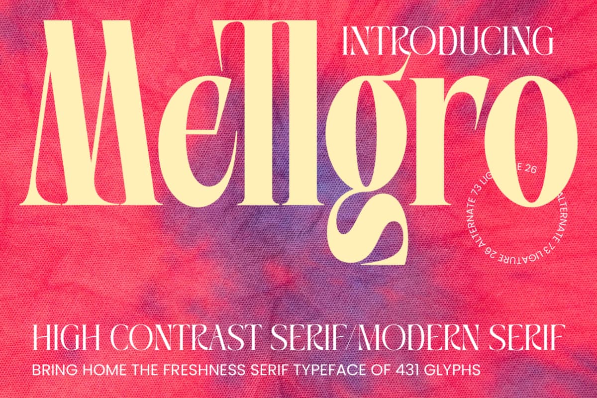 Preview of Mellgro – High Contrast Modern Serif font