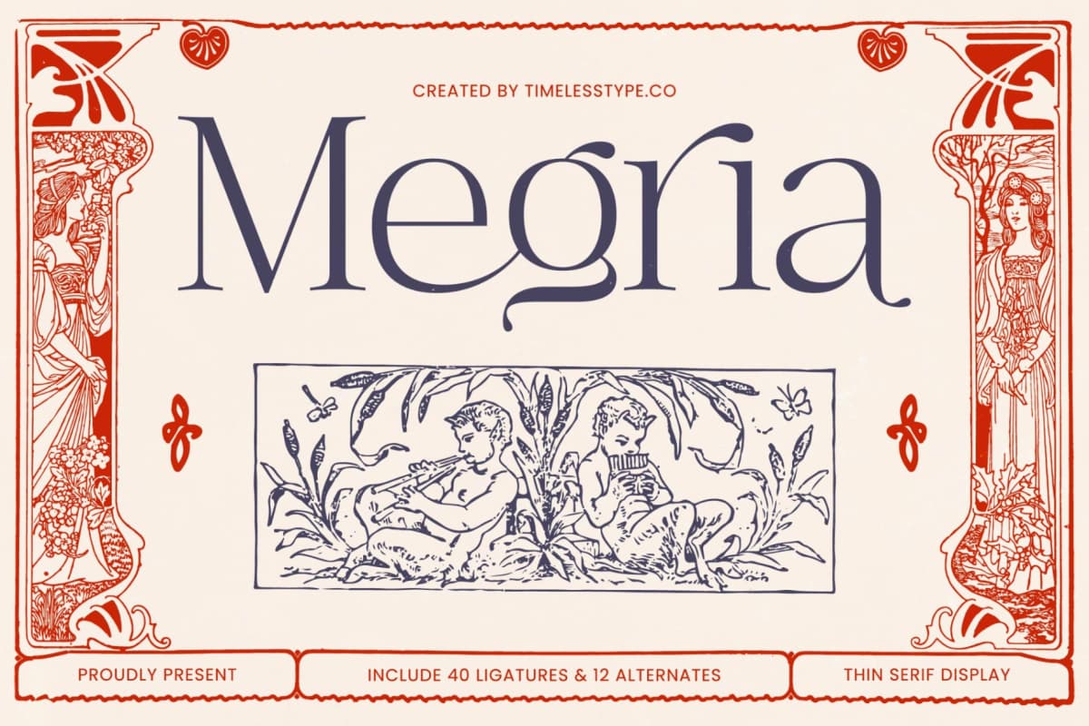 Preview 1 for Megria – Elegant Thin Serif Display Typeface