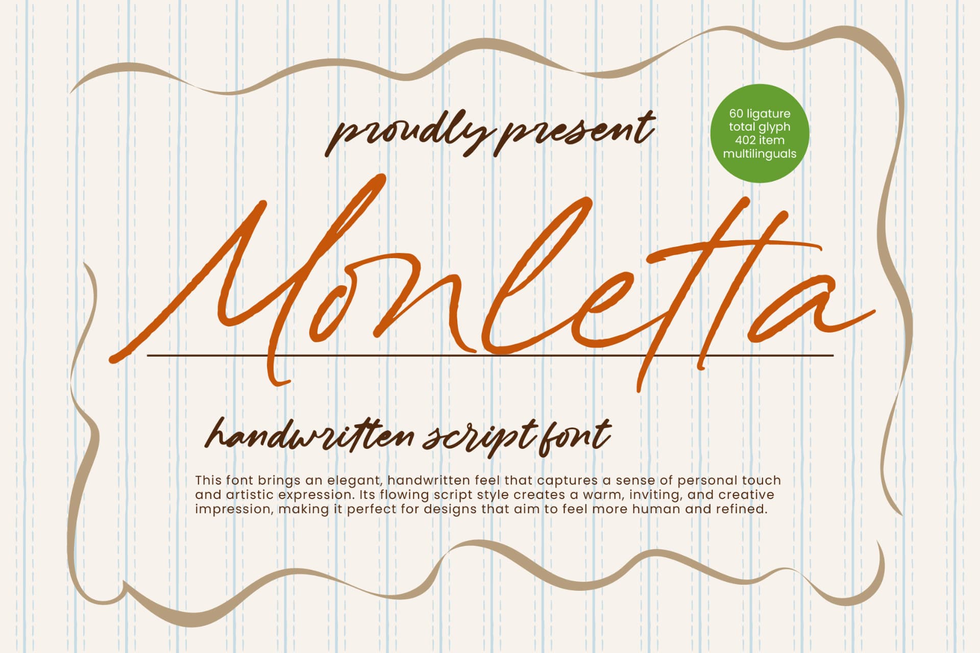 Preview of Monletta - Handwritten Script Font font