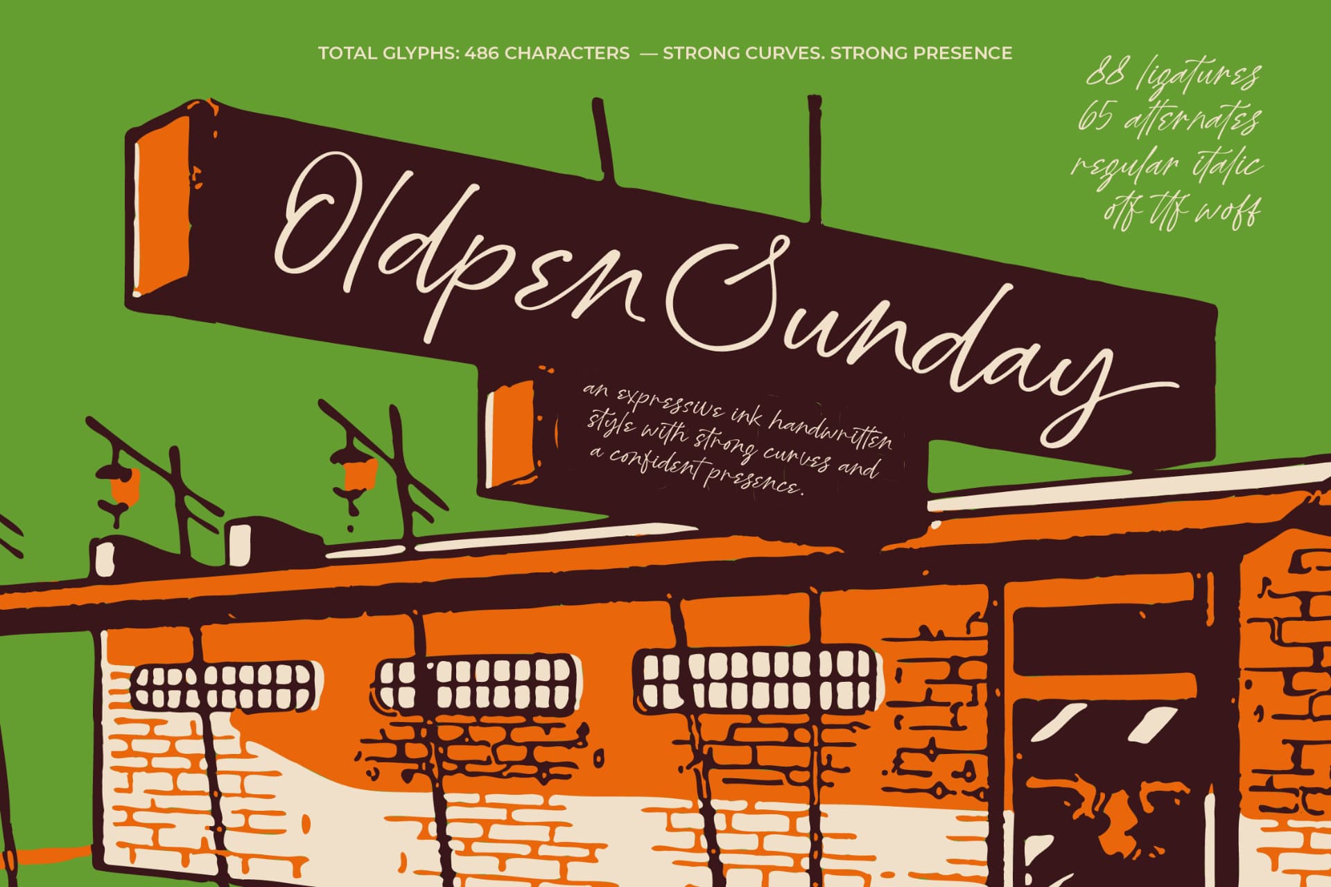 Preview of Oldpen Sunday – Ink Handwritten Font font
