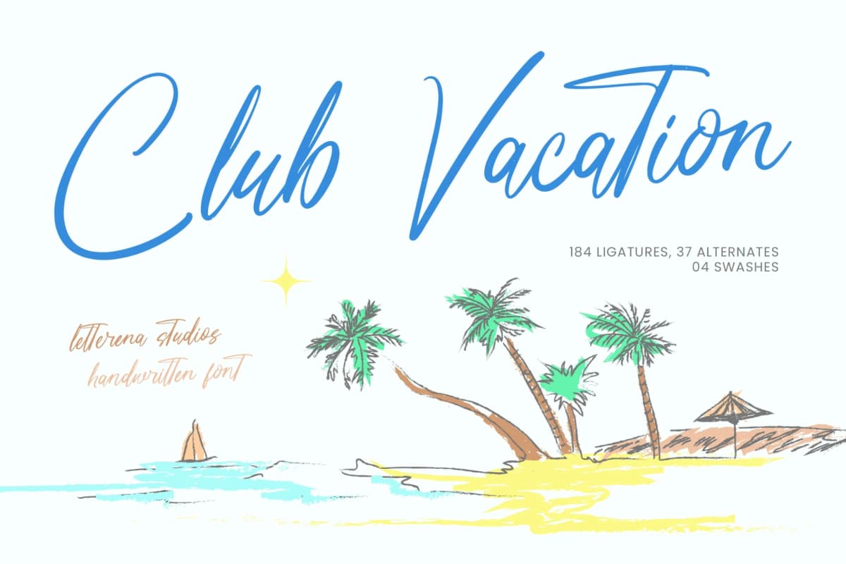Preview of Club Vacation – Handwritten Font font