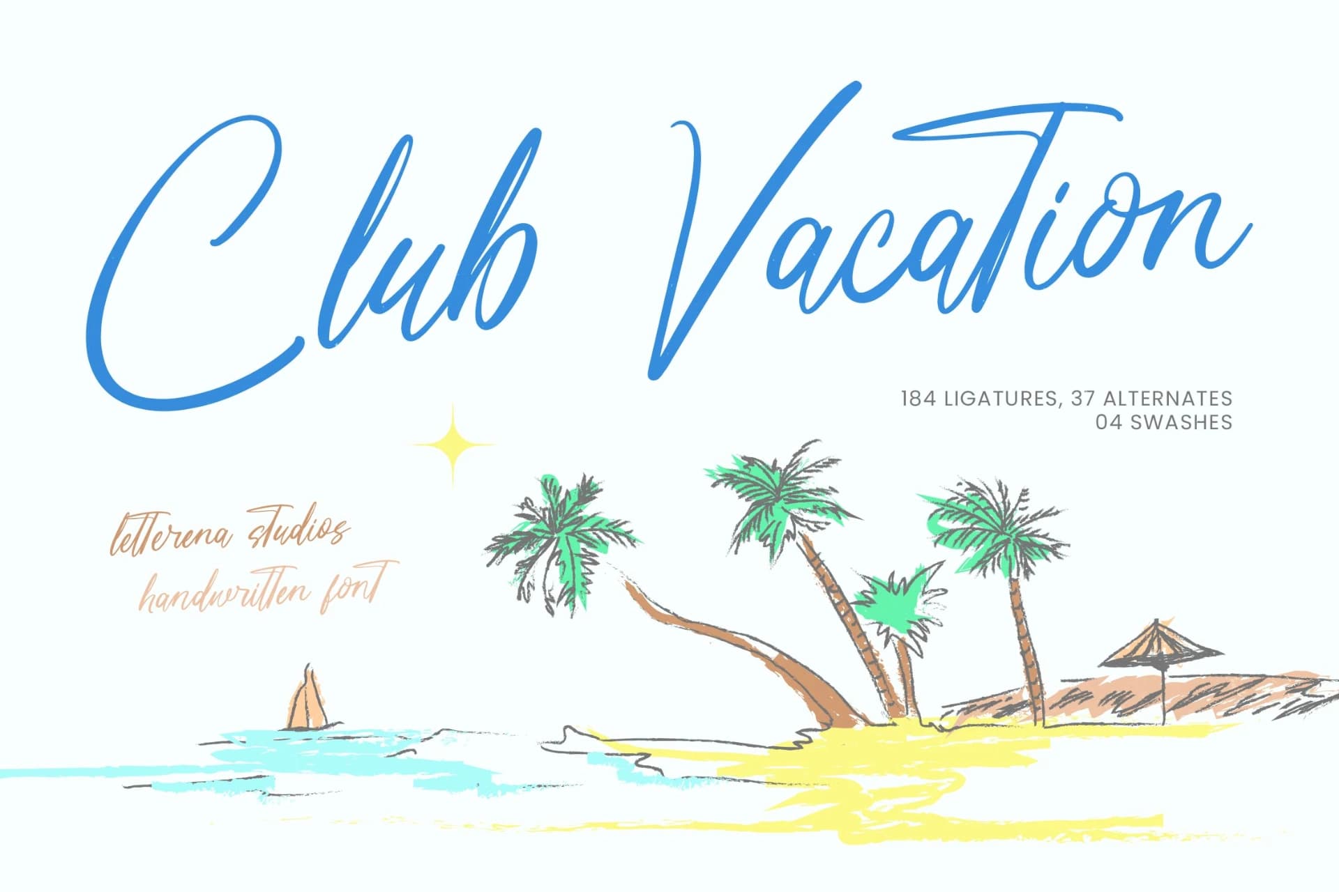 Preview of Club Vacation – Handwritten Font font