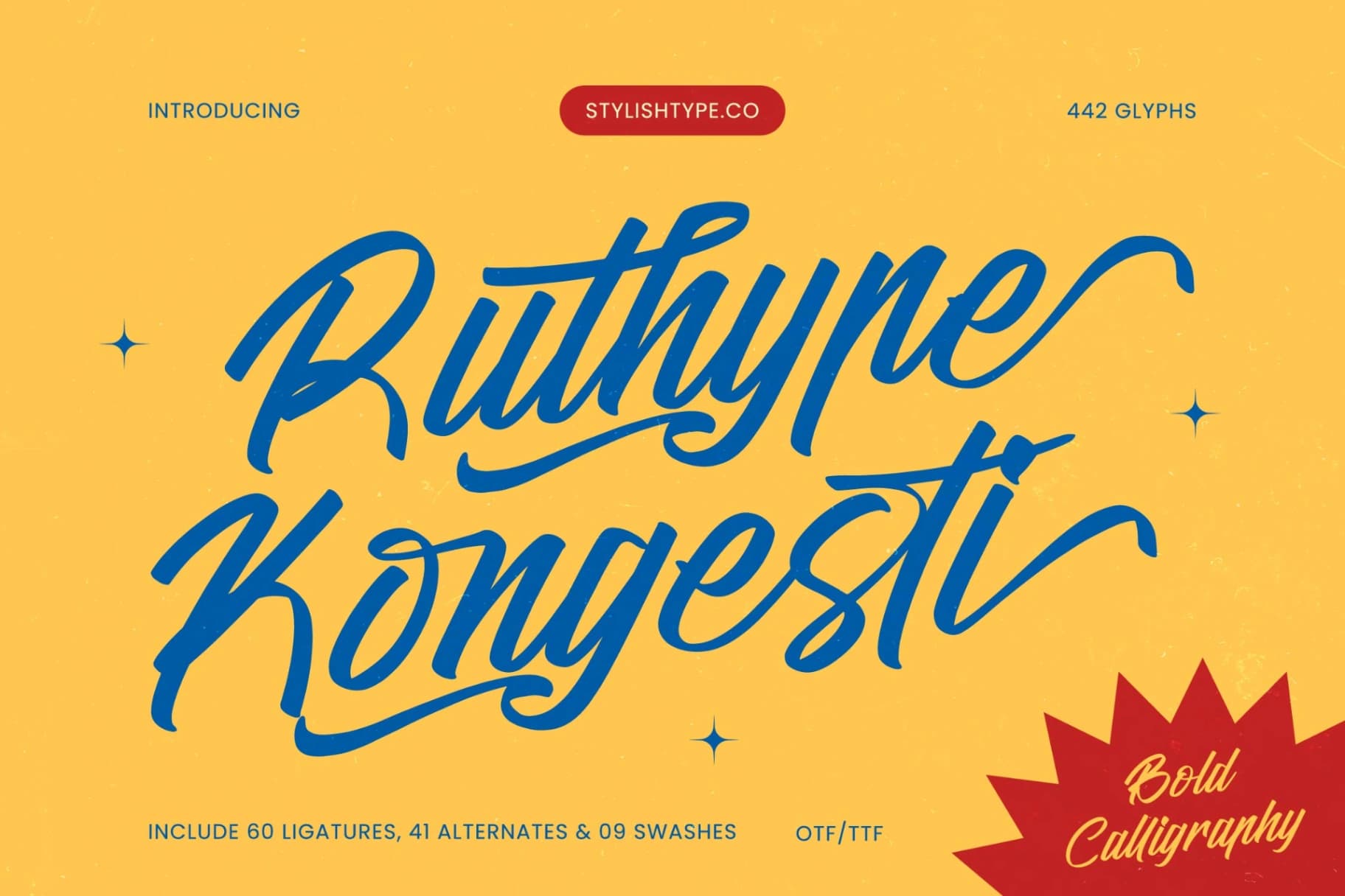 Preview of Ruthype Kongesti - Bold Calligraphy font