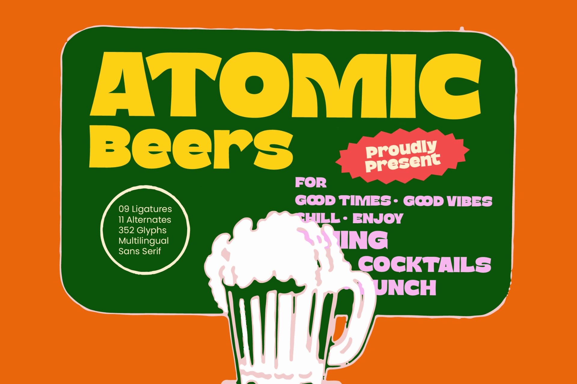 Preview of Atomic Beers – Bold Sans Display Font font