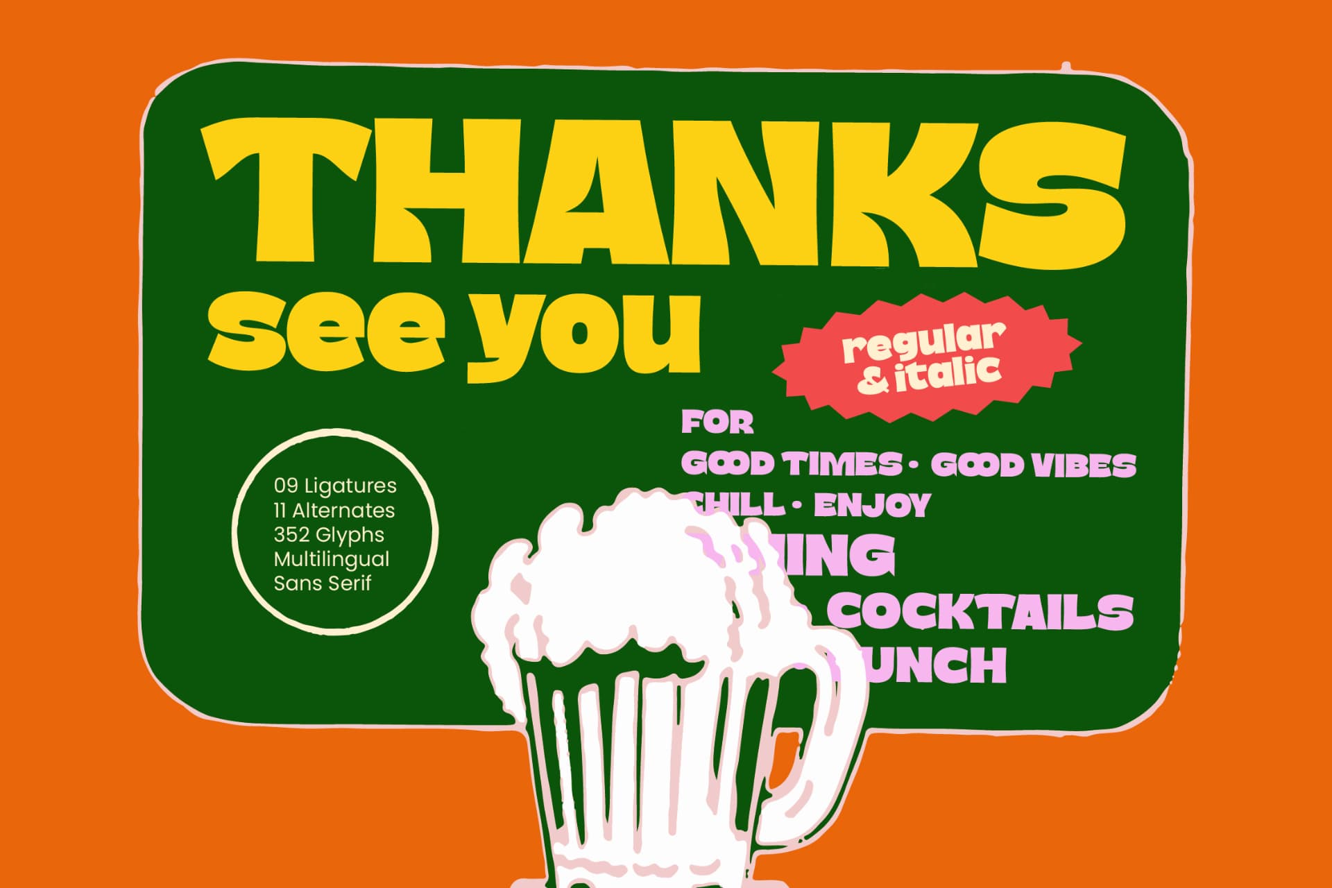 Preview 15 for Atomic Beers – Bold Sans Display Font