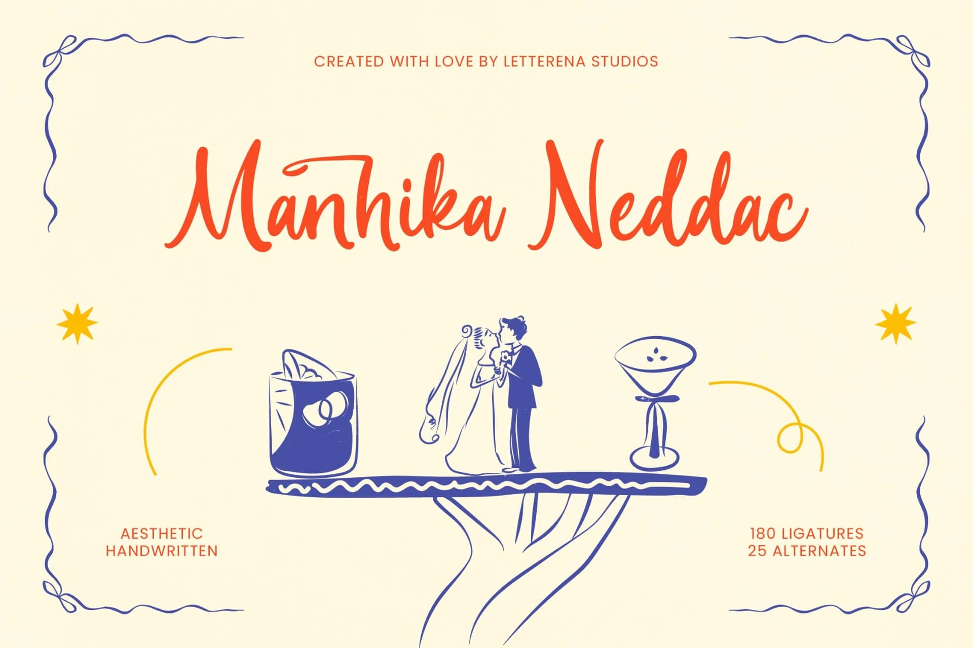 Preview of Manhika Neddac – Aesthetic Handwritten Font font