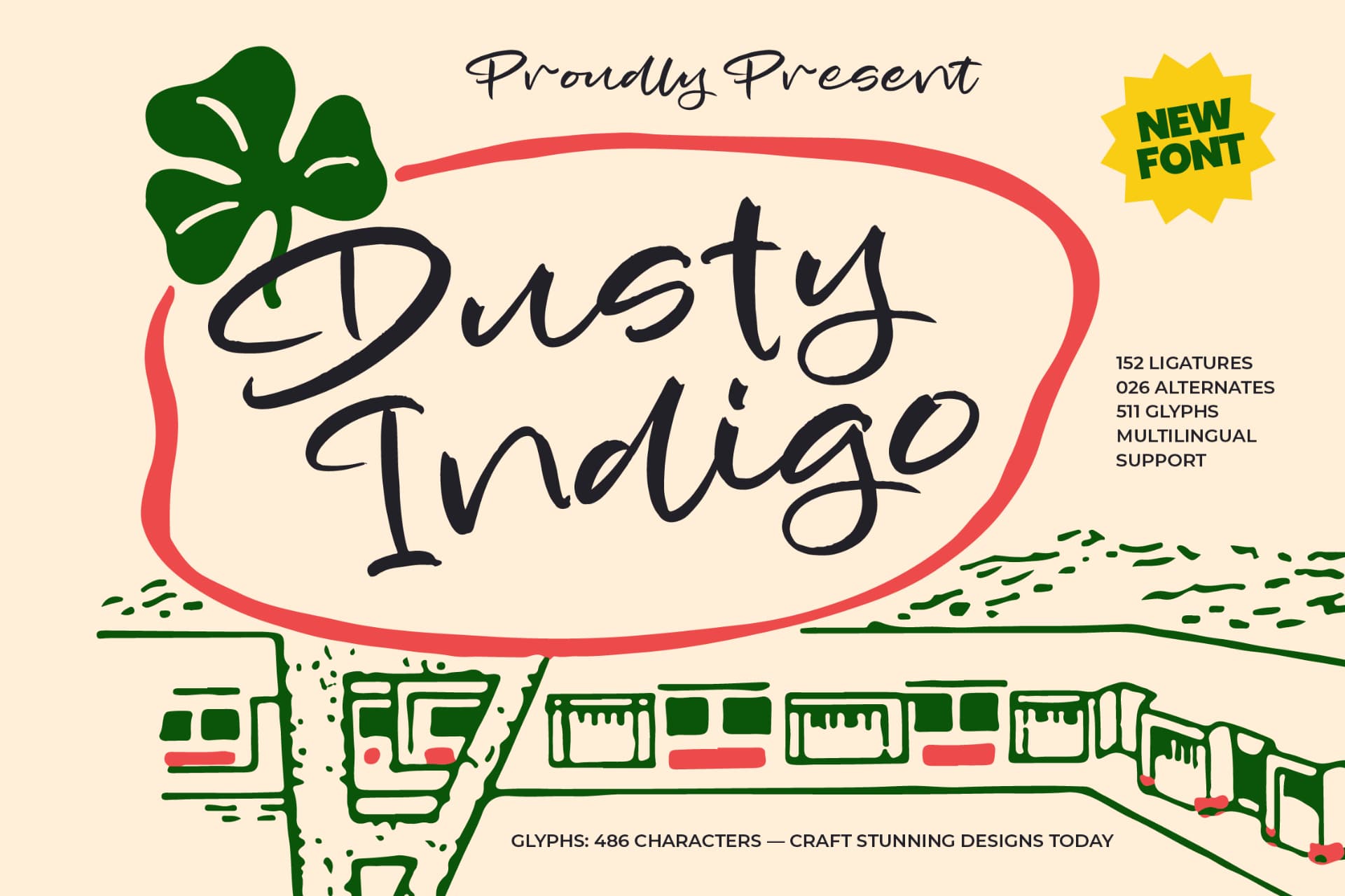 Preview of Dusty Indigo – Handwritten Script Font font