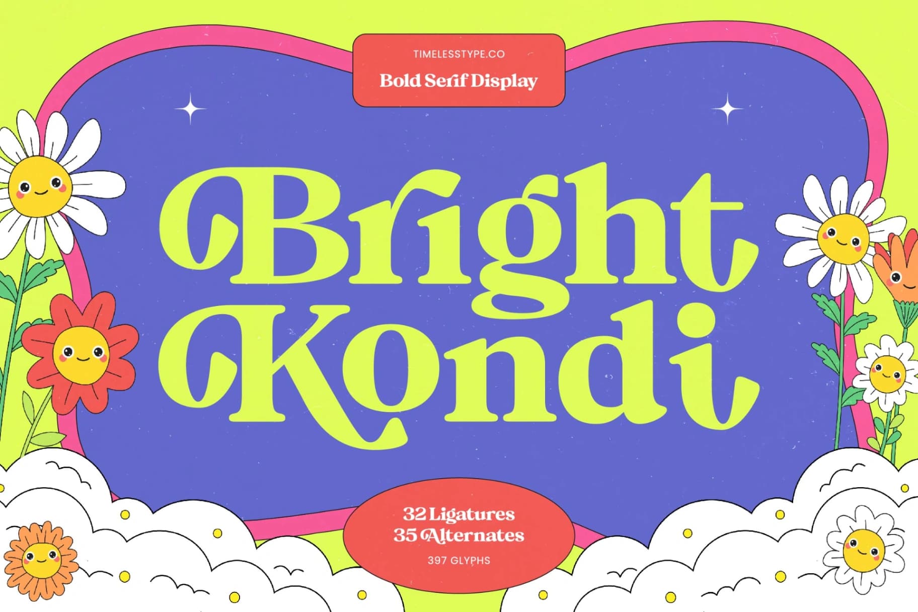 Preview of Bright Kondi – Bold Serif Display font
