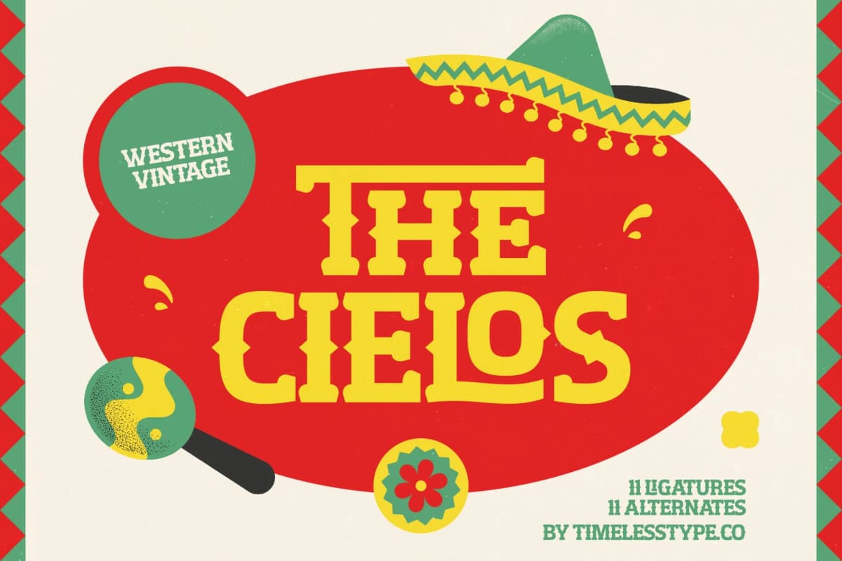 The Cielos – Western Vintage Font font preview 1
