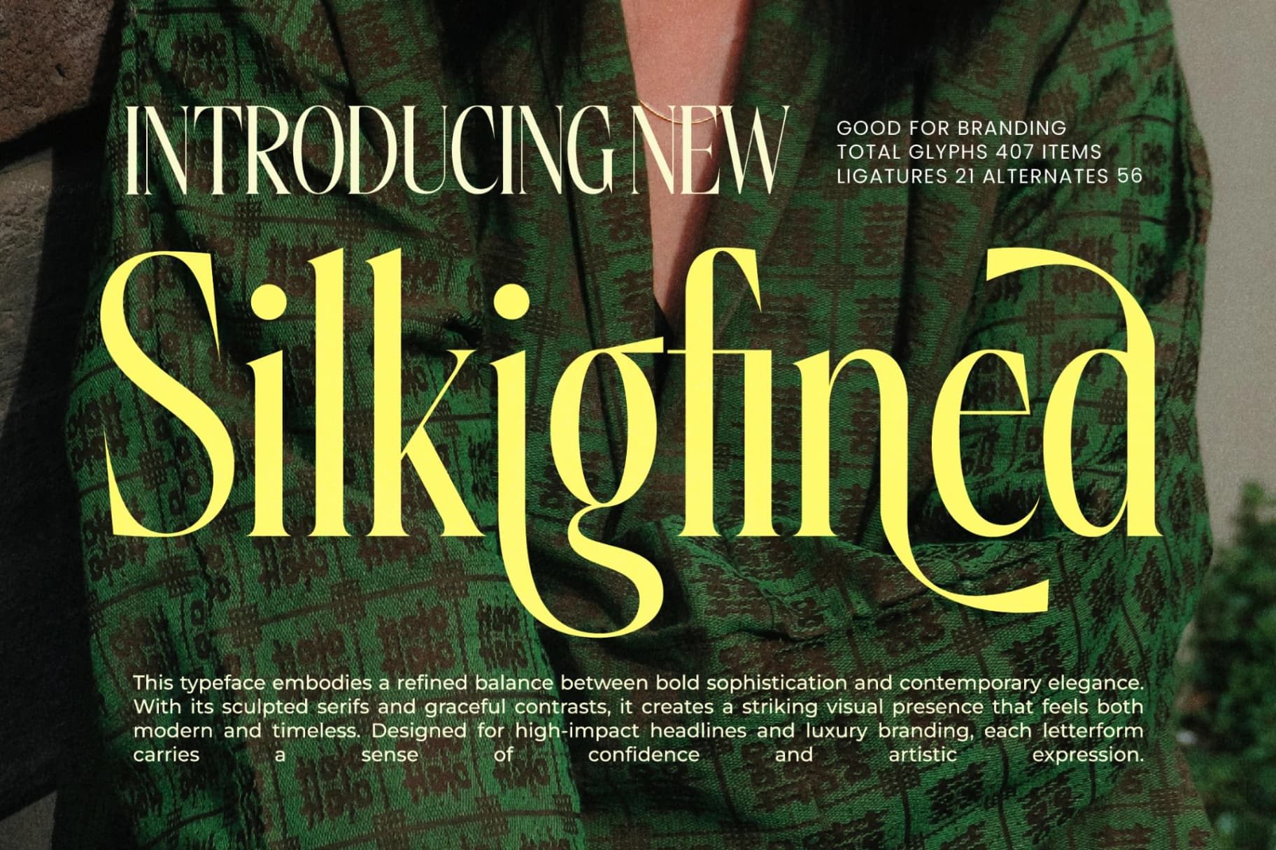 Preview of Silkigfined – Elegant Luxury Serif Typeface font