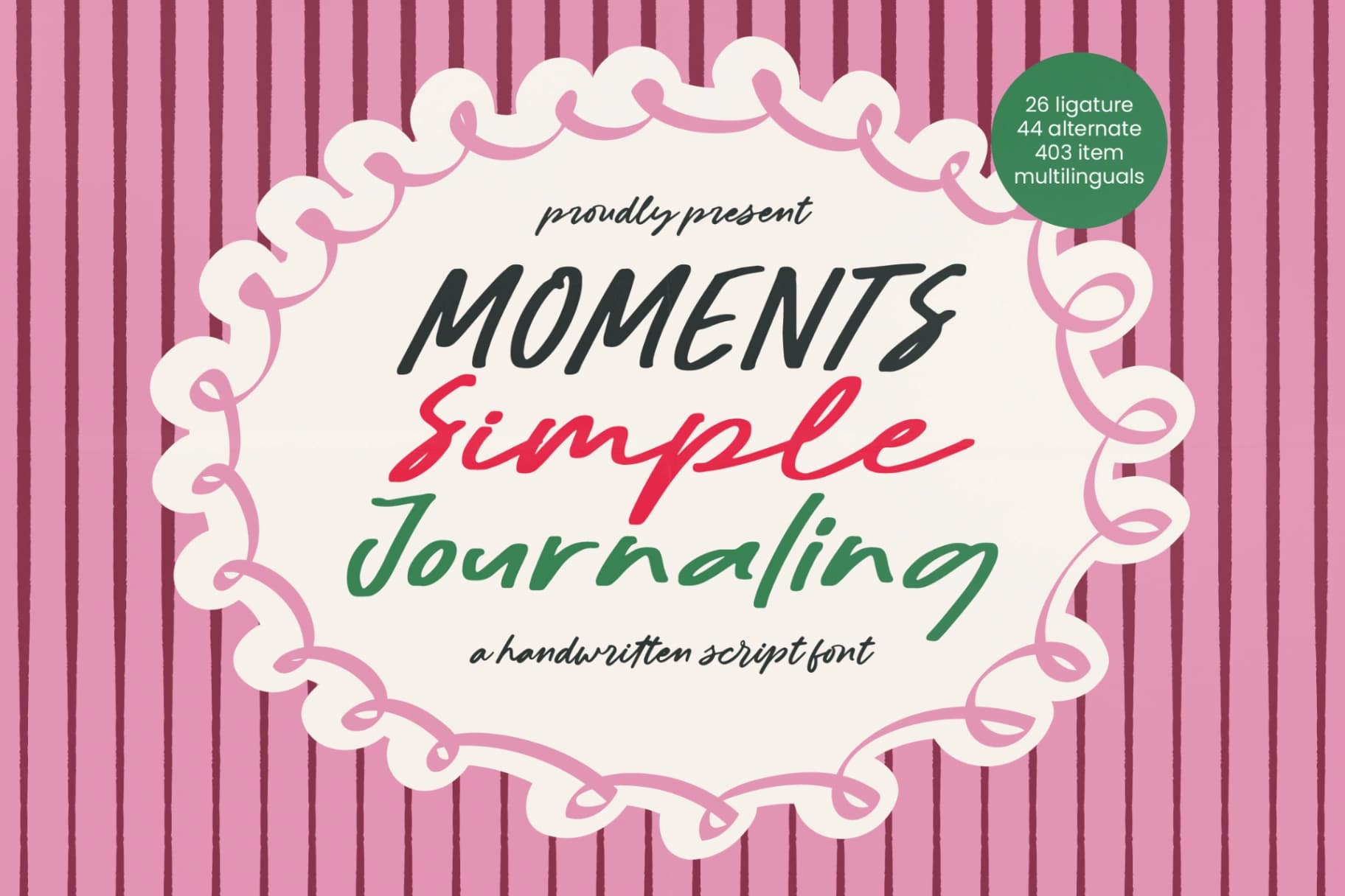 Preview of Moments Simple Journaling - Handwritten Script Font font