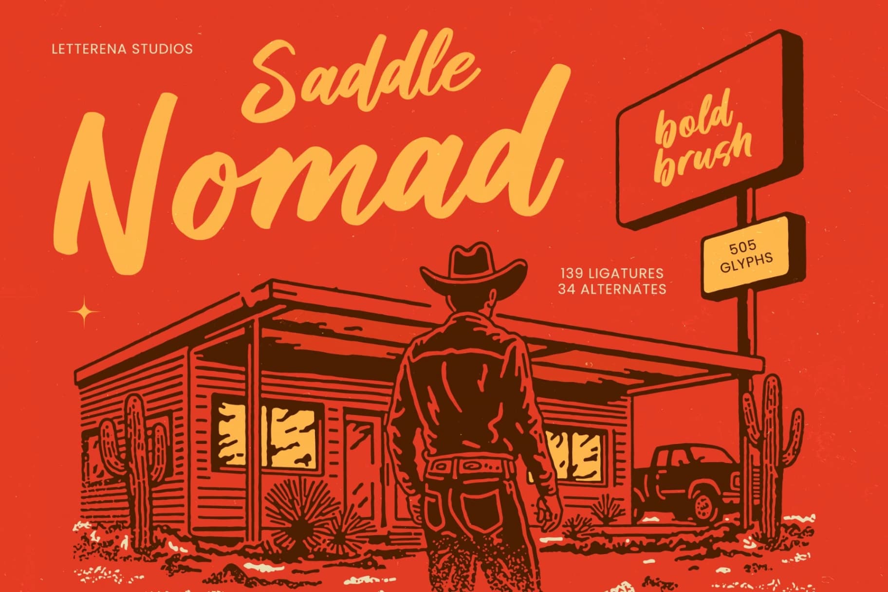 Preview of Saddle Nomad - Bold Brush font