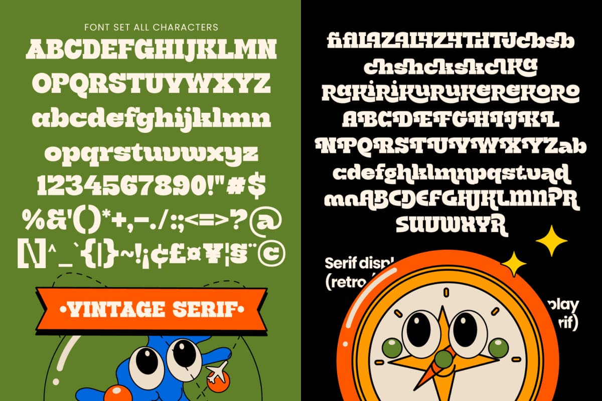 Groovy Bigsky – Retro Vintage Serif font preview 14