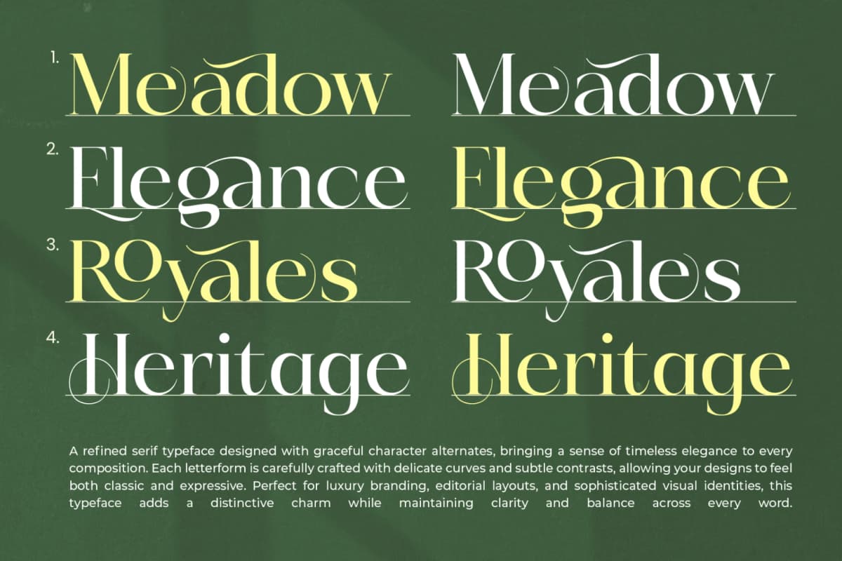 Bakery Megals – Elegant Luxury Serif font preview 13