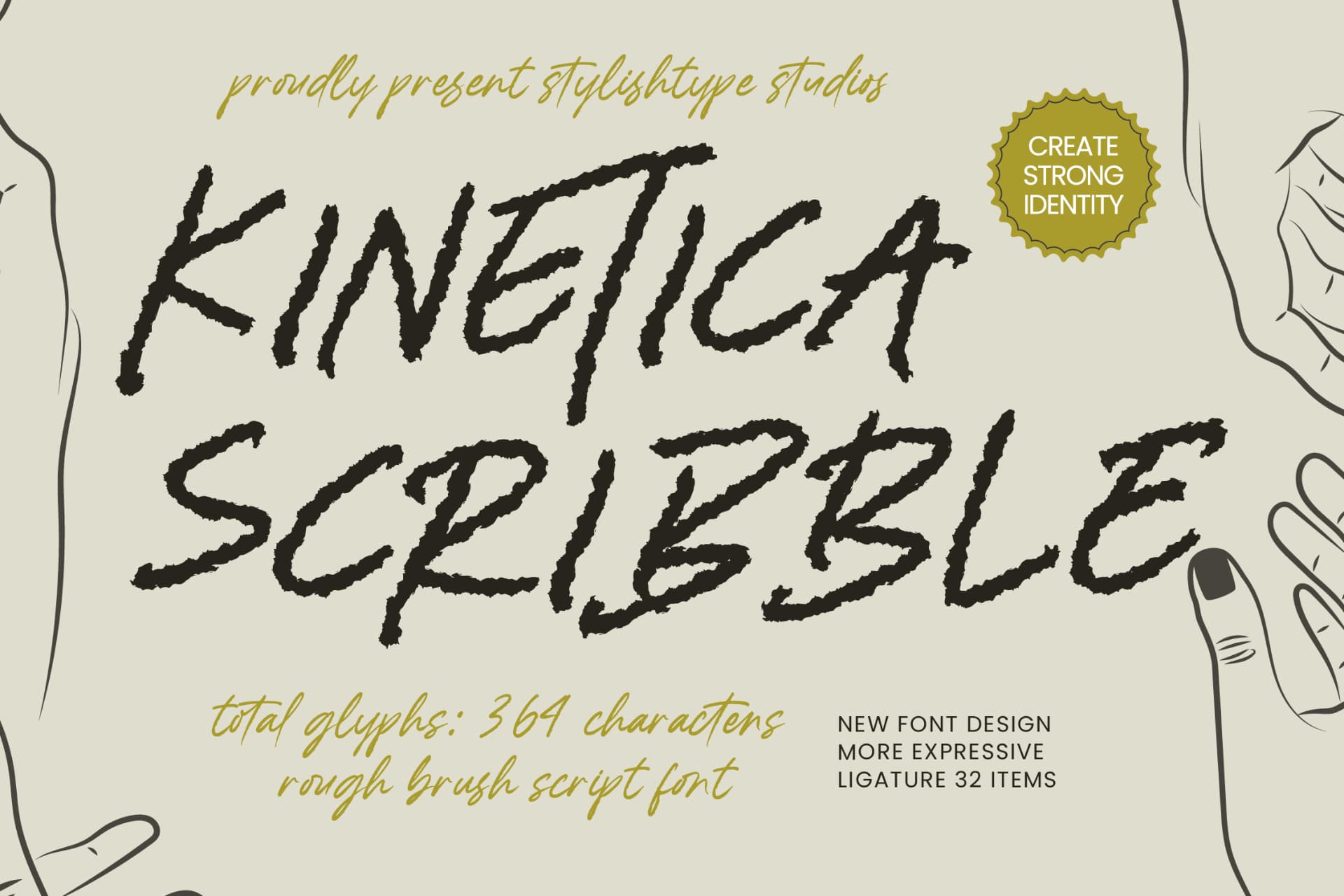 Preview of Kinetica Scribble – Rough Brush Script font