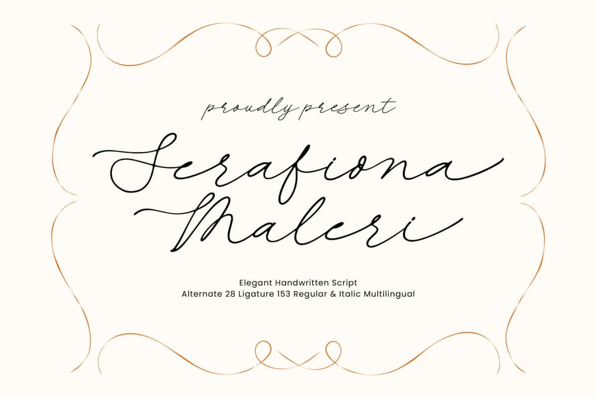 Preview of Serafiona Maleri - Elegant Handwritten Script font