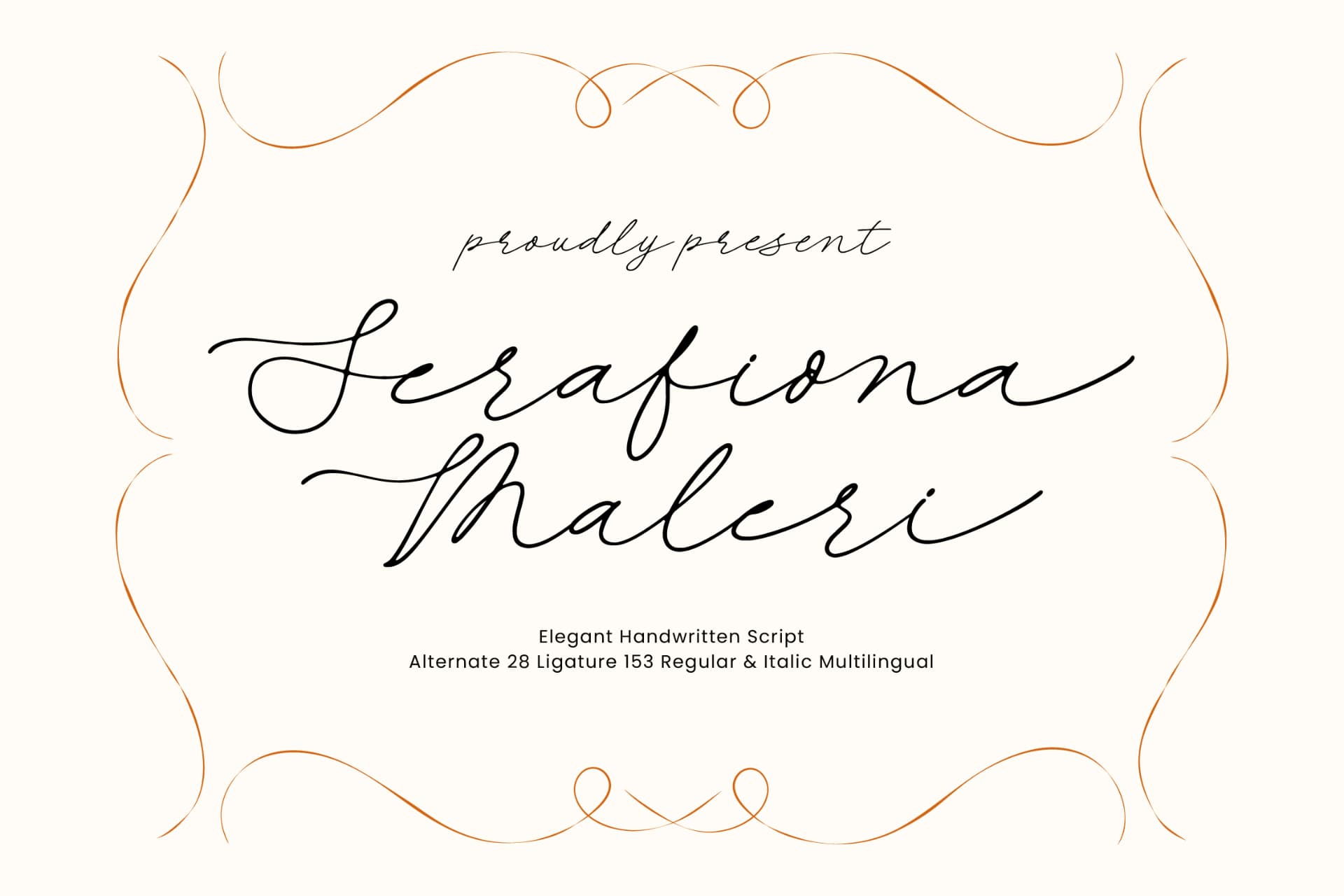 Preview of Serafiona Maleri - Elegant Handwritten Script font