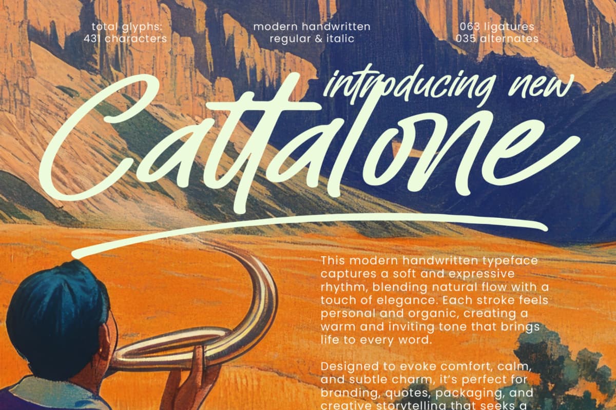 Preview of Cattalone - Modern Handwritten Font font