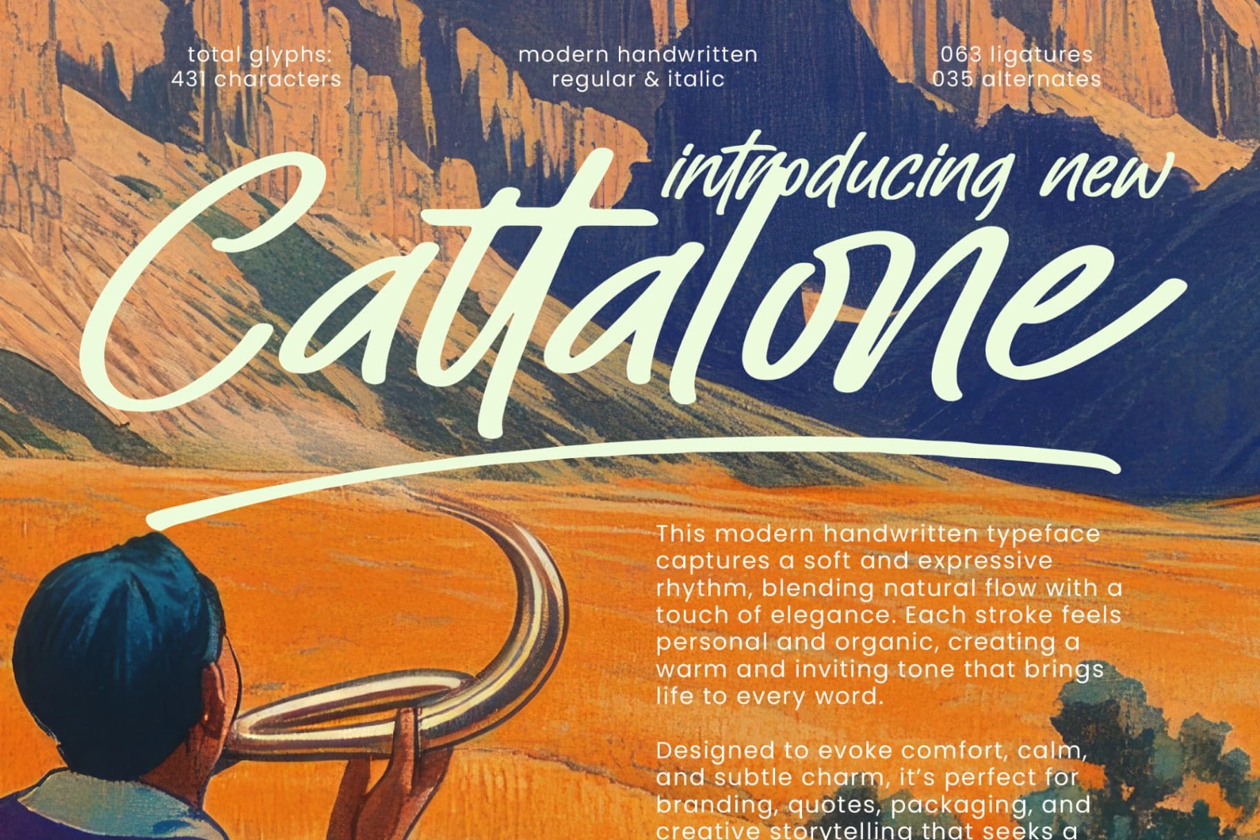 Preview of Cattalone - Modern Handwritten Font font