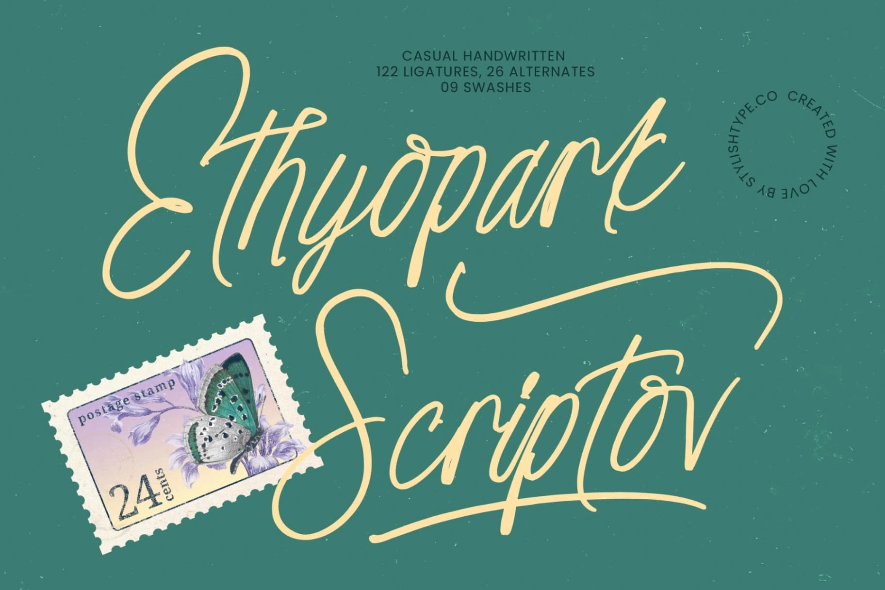 Preview of Ethyopark Scriptov – Casual Handwritten Font font