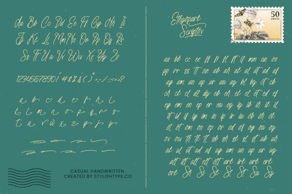 Ethyopark Scriptov – Casual Handwritten Font font preview 14