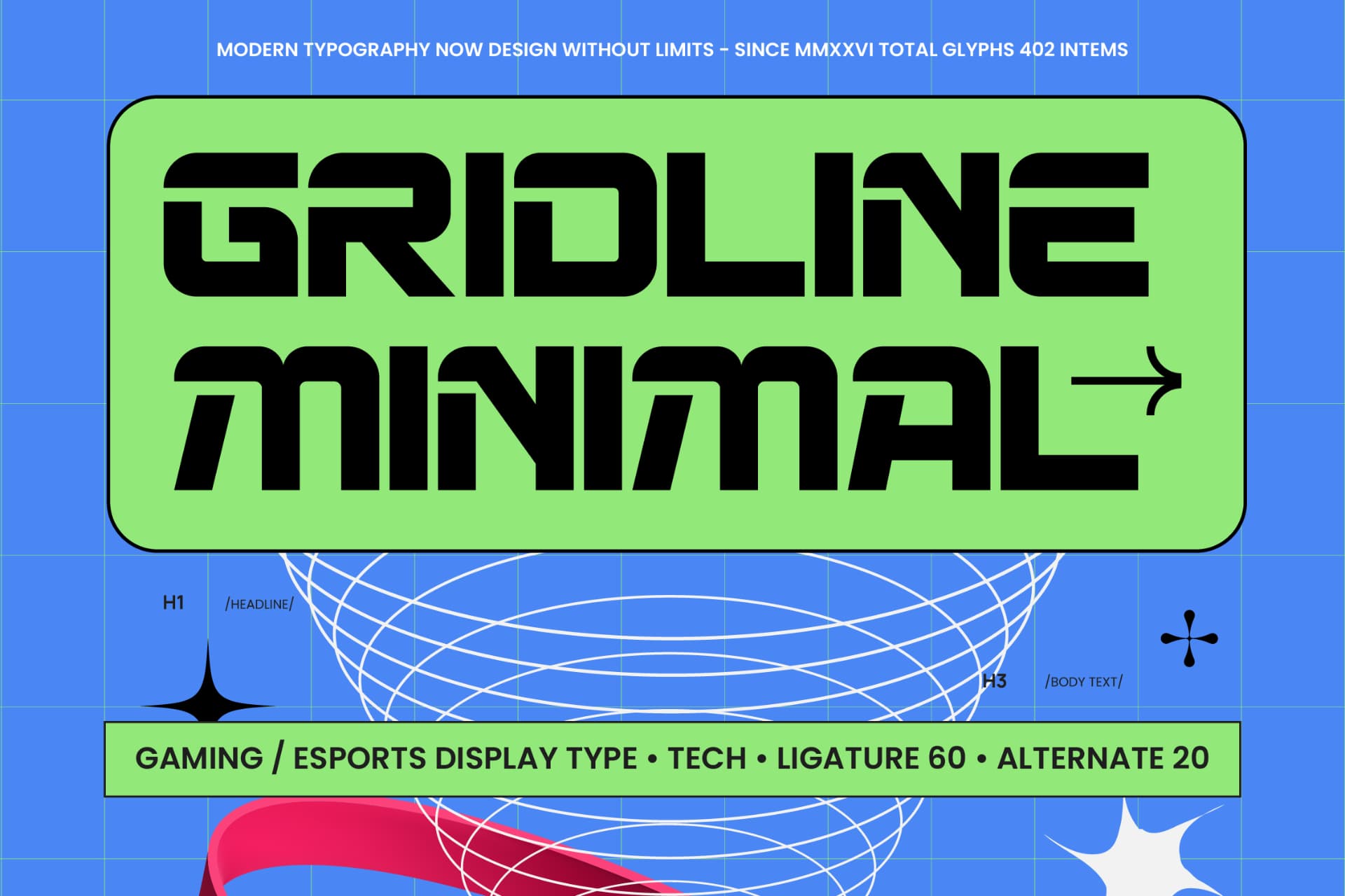 Preview of Gridline Minimal - Esports Display Type font