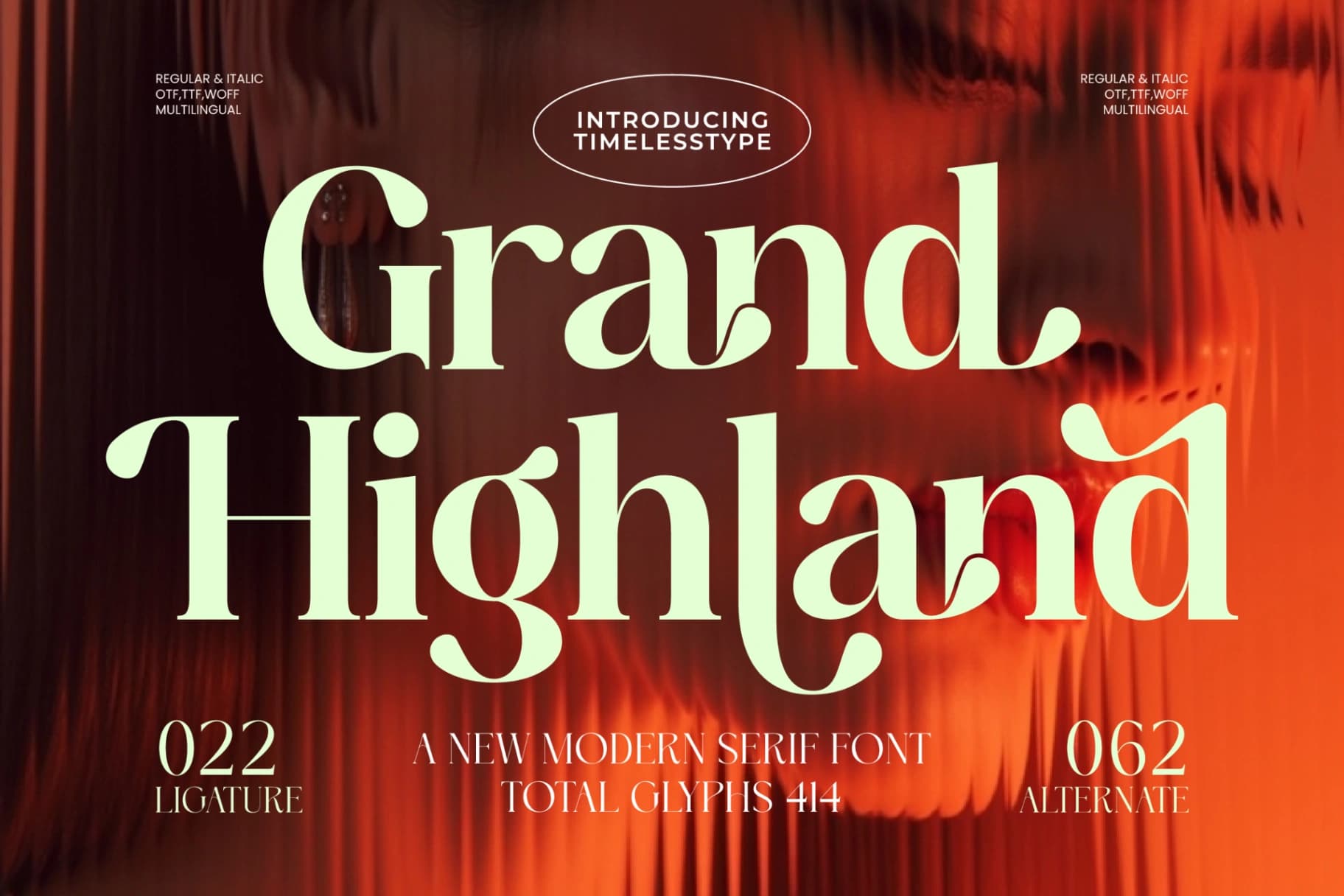 Preview of Grand Highland – Modern Serif Font font