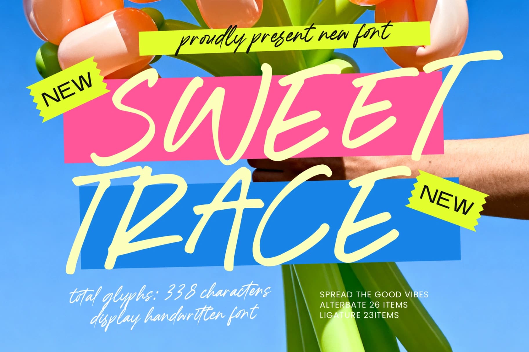 Preview of Sweet Trace - Display Handwritten Font font